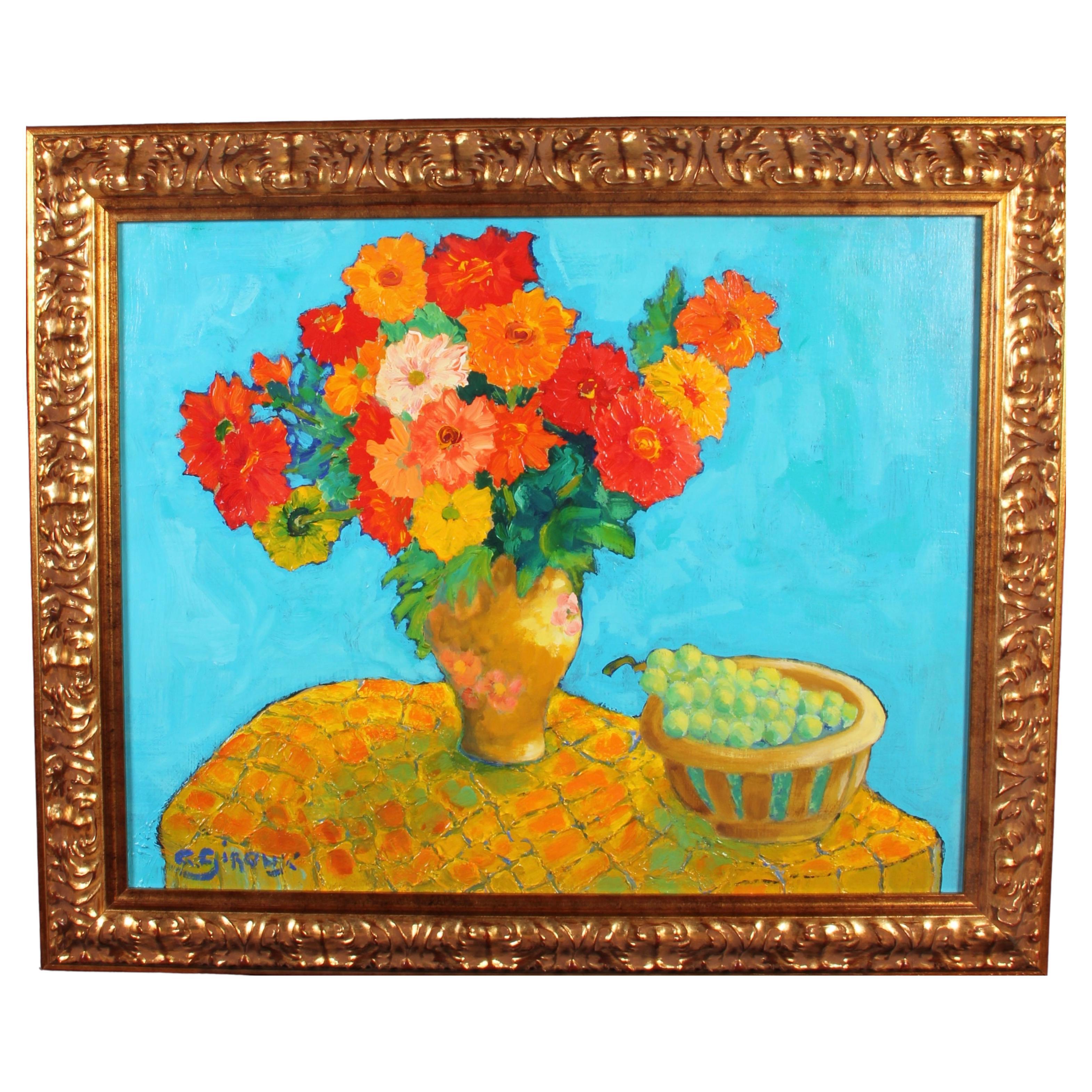 Antoine Giroux Fauvist Painting - Fruits and Flowers - Ref 185