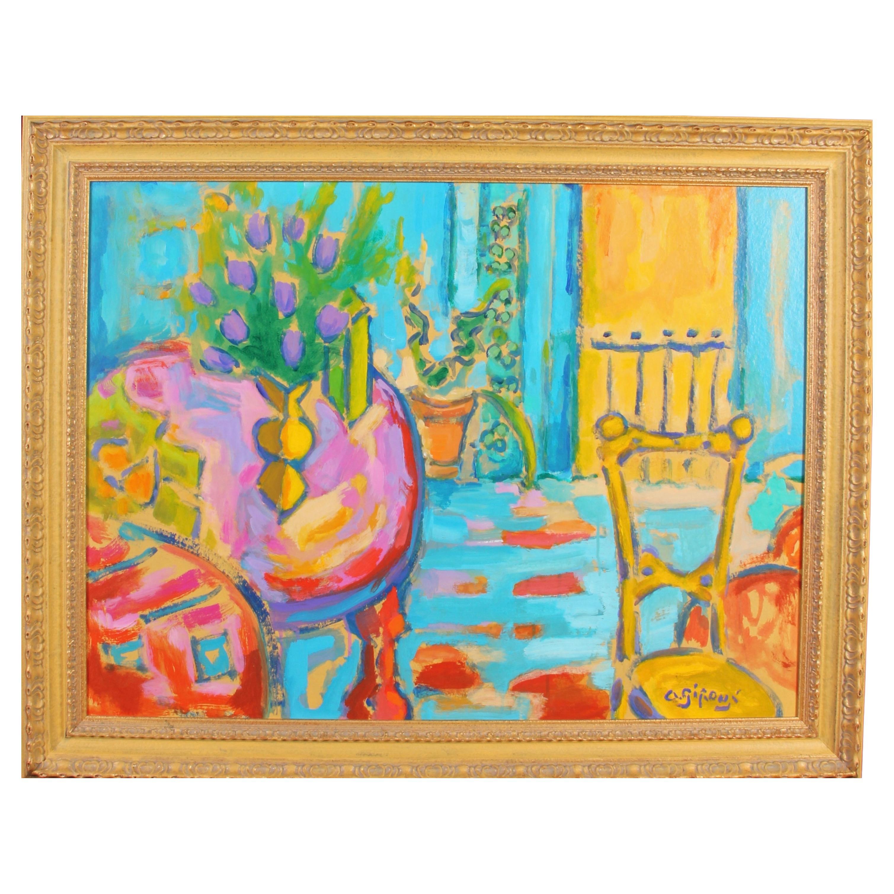 Antoine Giroux Fauvist Painting - Interior - Ref 143 For Sale