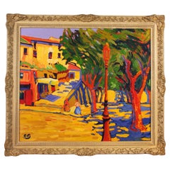 Antoine Giroux Fauvist Painting - Place des Lys, Saint Tropez - Ref 527