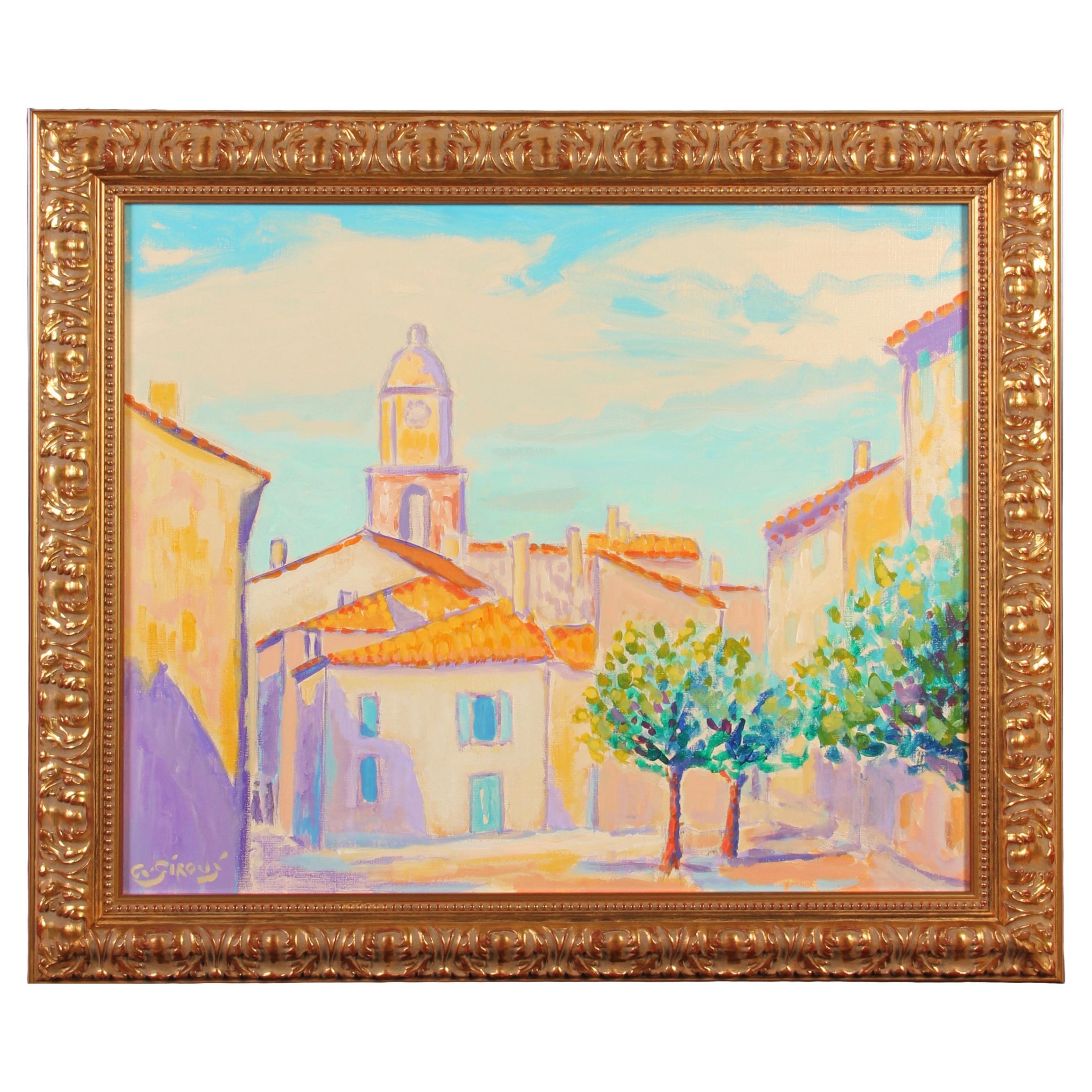 Fauvistisches Gemälde von Antoine Giroux - Saint Tropez - Ref 604 im Angebot