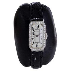 Antoine LeCoultre Platinum Hand Made Art Deco Ladies Dress Watch, circa 1930's