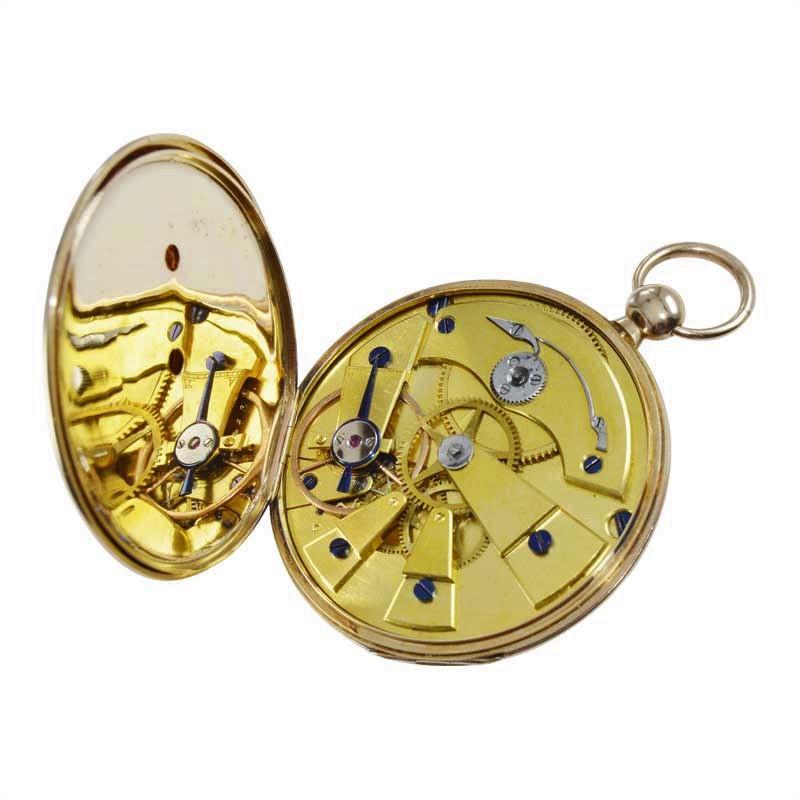 Antoine Lepine Rose Gold Ruby Cylinder French Pocket Watch, circa 1780s For Sale 1