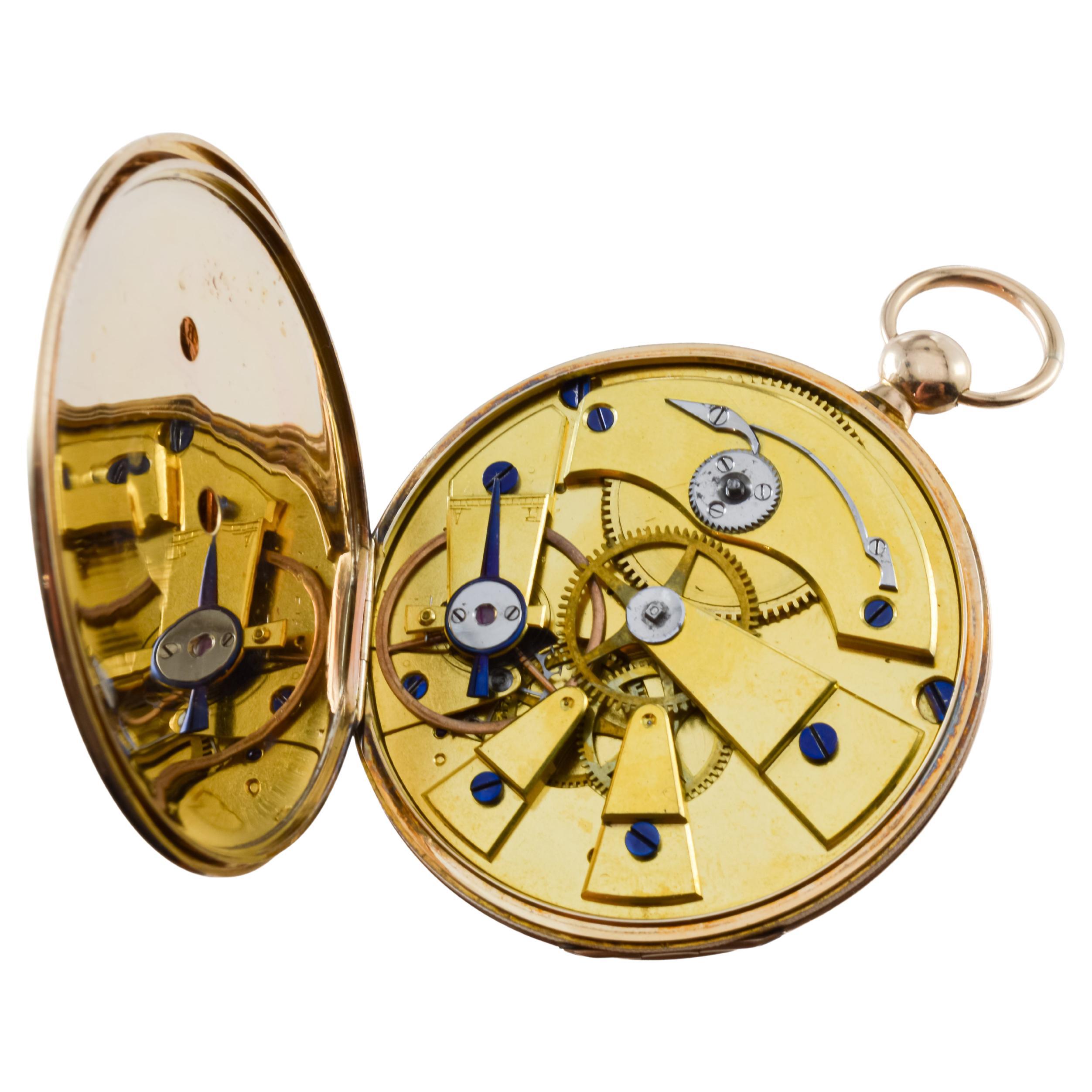 Antoine Lepine Rose Gold Ruby Cylinder French Pocket Watch, circa 1800s For Sale 11