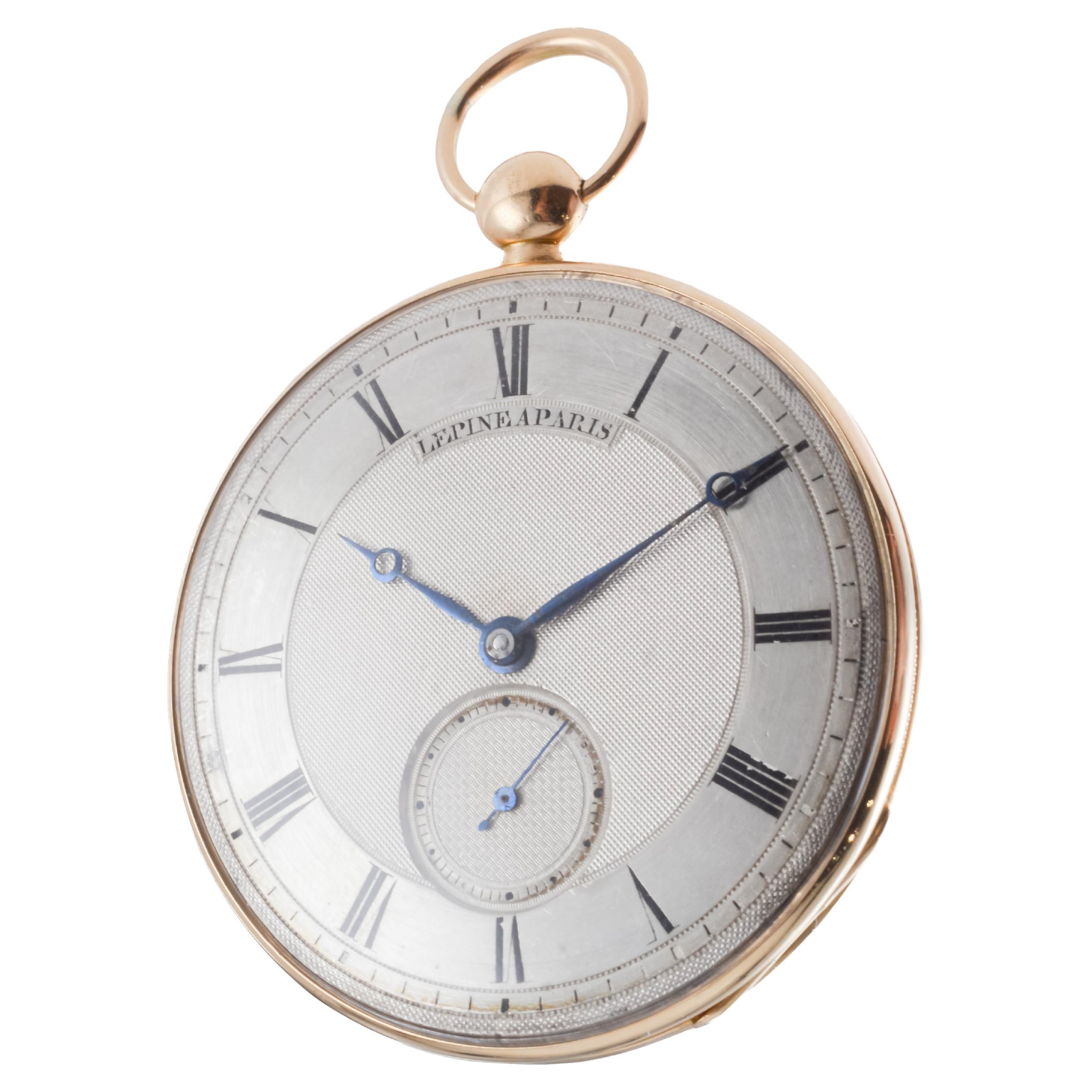 Antoine Lepine Rose Gold Ruby Cylinder French Pocket Watch, circa 1800s For Sale 1