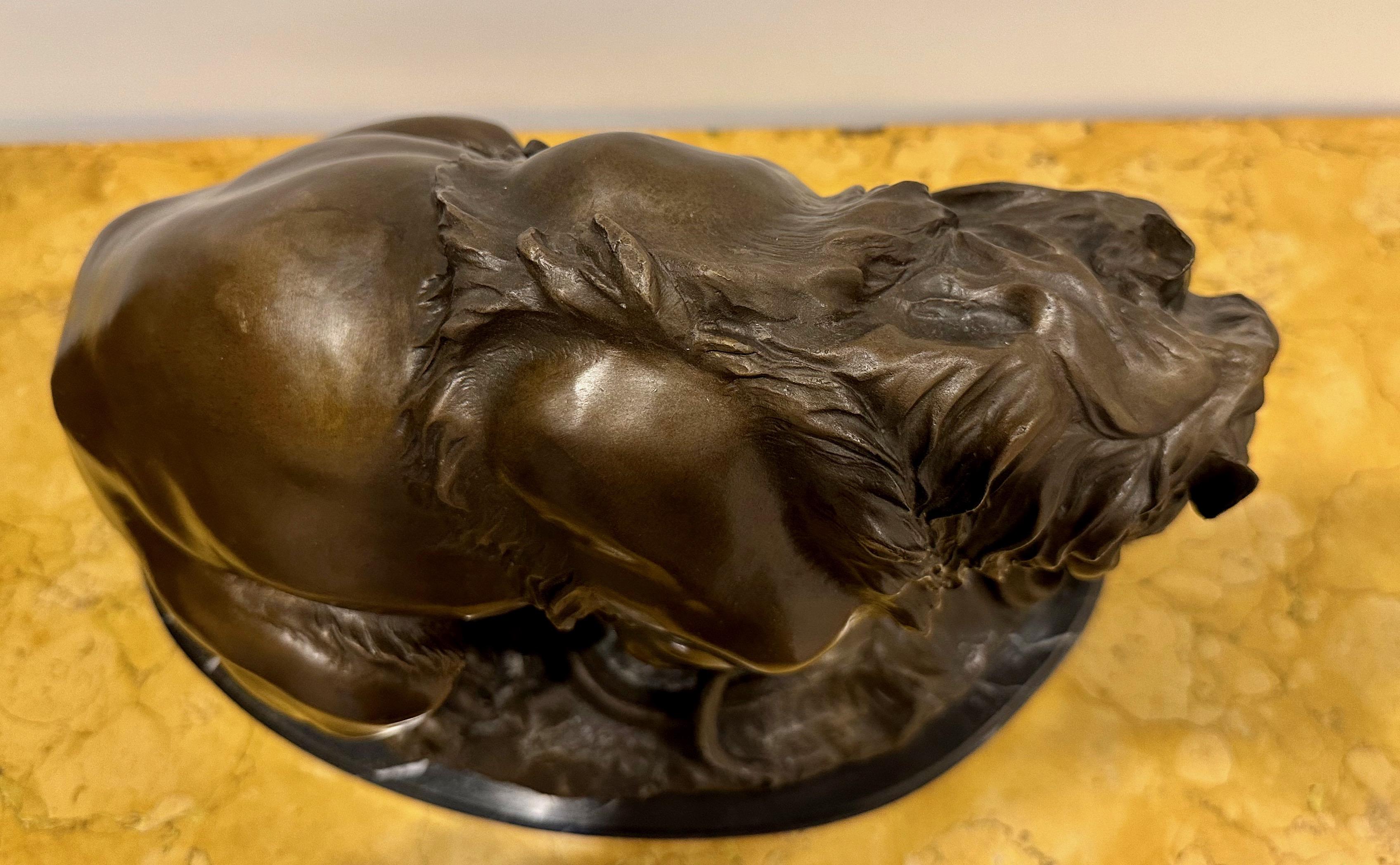 Antoine-Louis Barye '1795-1875' Signierte Bronzestatue eines Löwen, der eine Schlange zerquetscht, um 1870 im Angebot 6