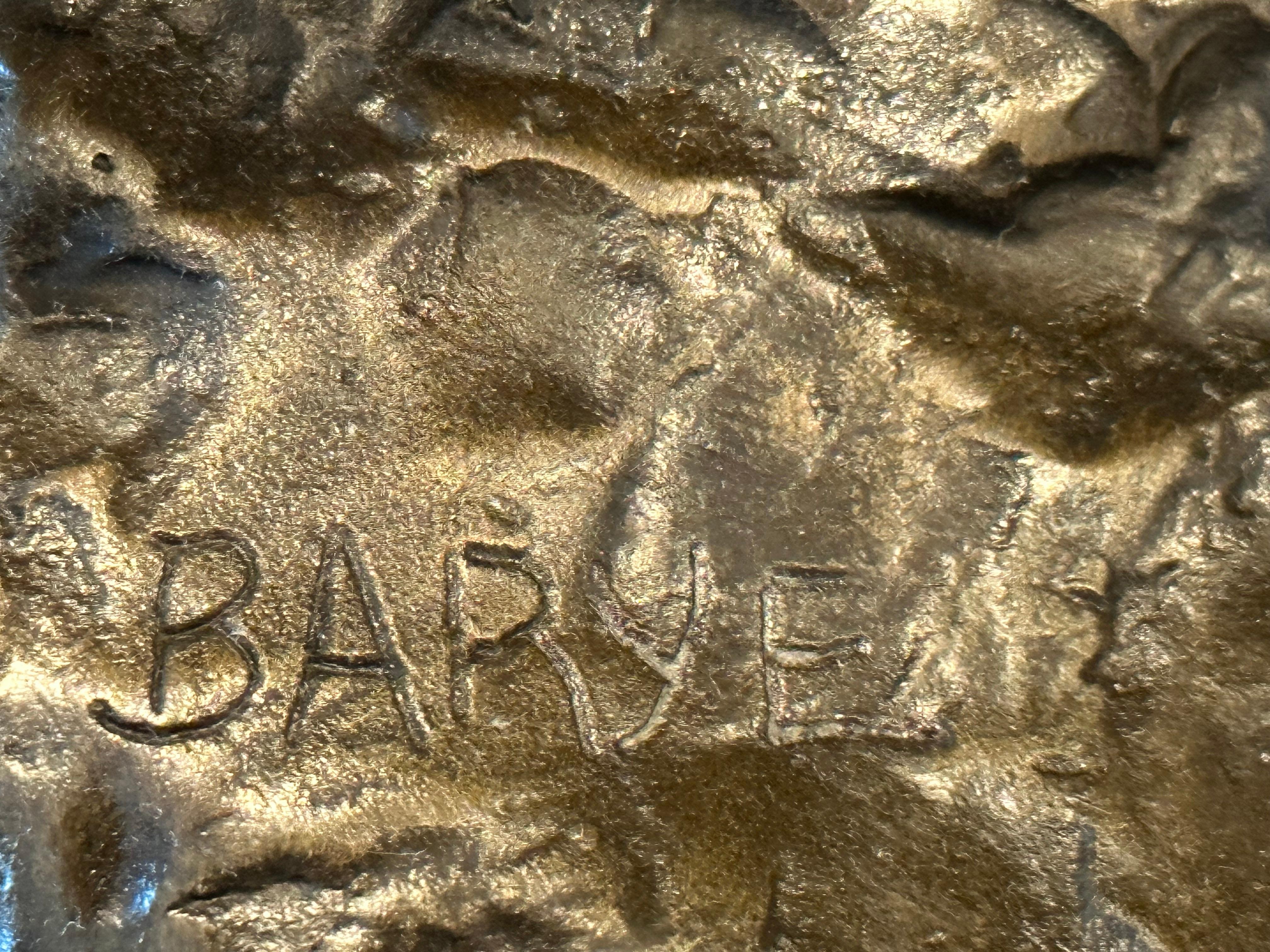 Bronze signé Antoine-Louis Barye (1795-1875) représentant un lion arrachant un serpent, vers 1870 en vente 8