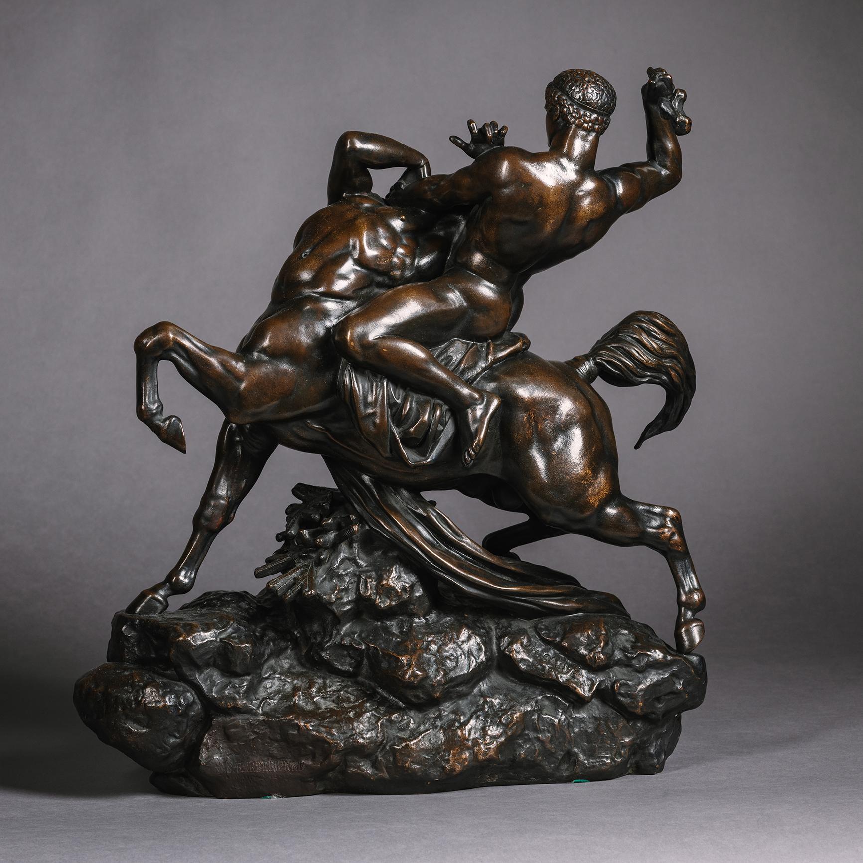 Classical Greek Antoine Louis Barye (1795-1875), ' Theseus fighting the centaur Bianor' For Sale