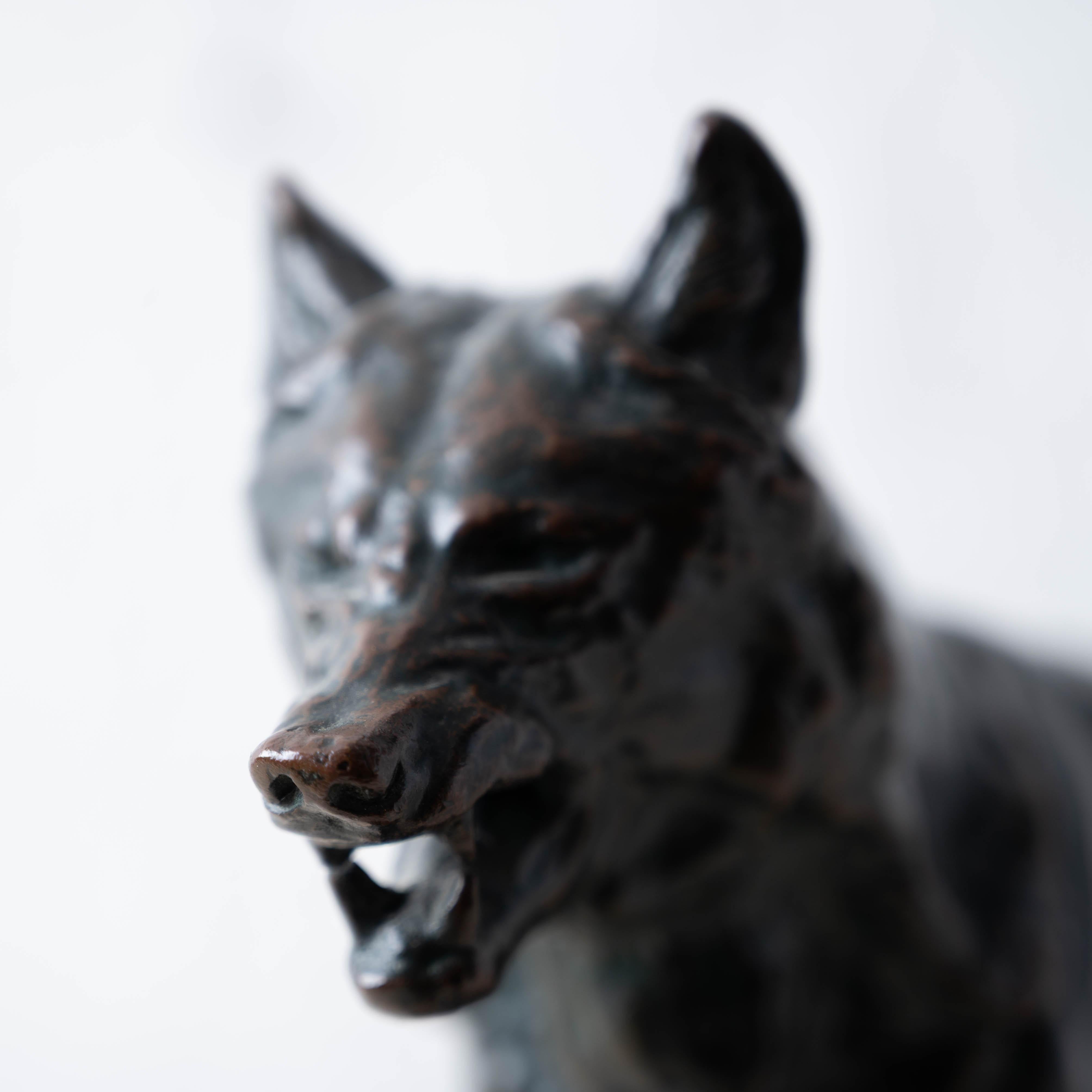 Antoine-Louis Barye - A Striding Wolf Bronze, 19th Century in vendita 4