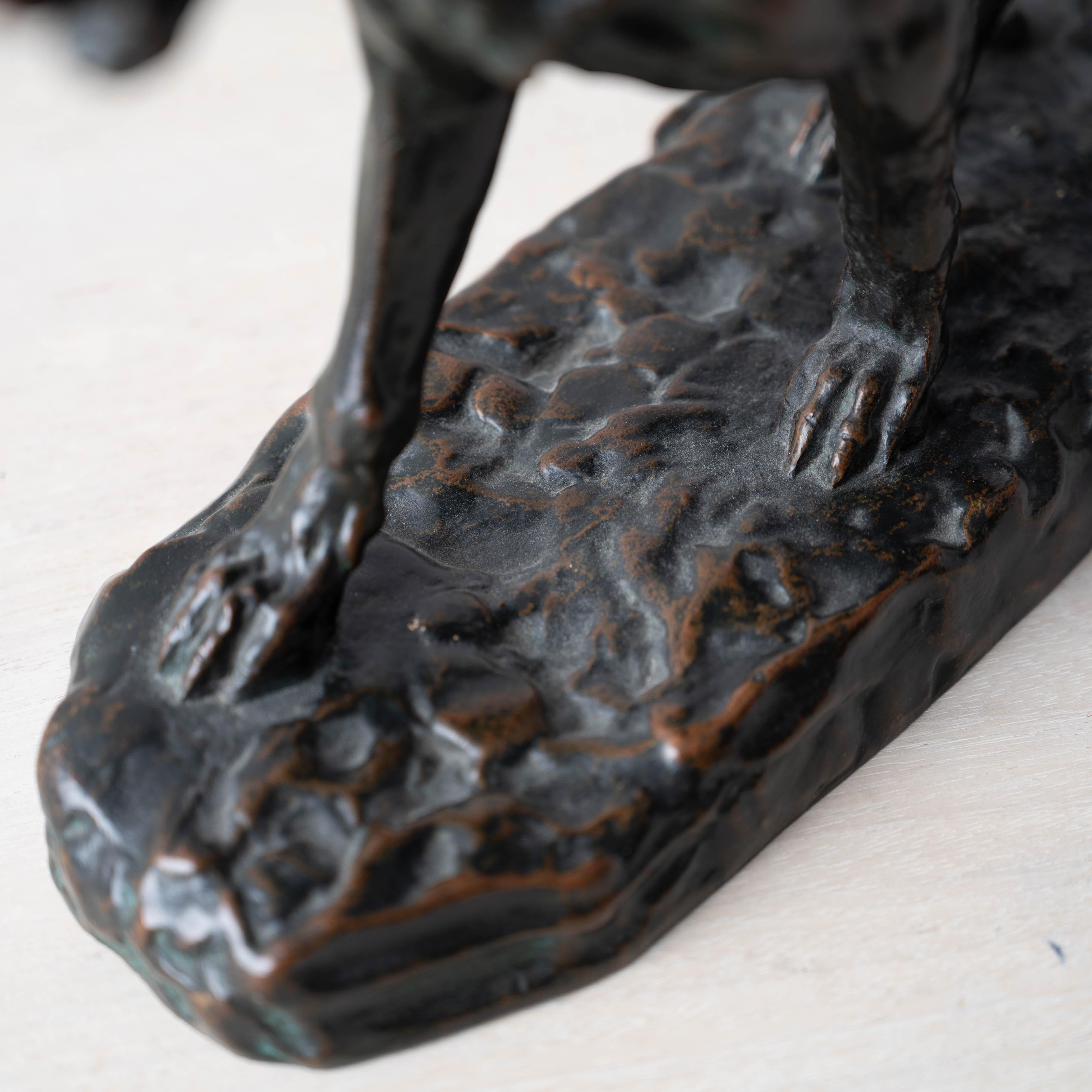 Antoine-Louis Barye - A Striding Wolf Bronze, 19th Century in vendita 6