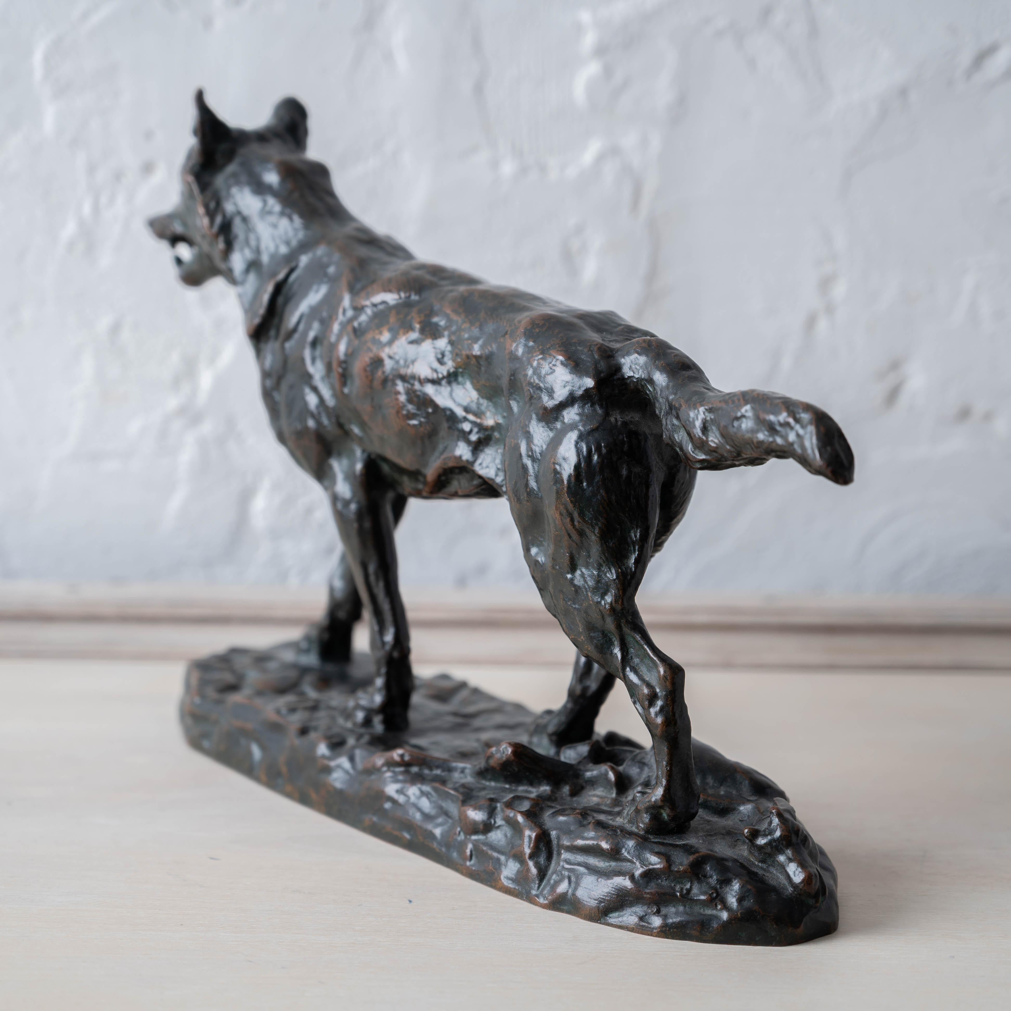 Antoine-Louis Barye - A Striding Wolf Bronze, 19th Century in vendita 8