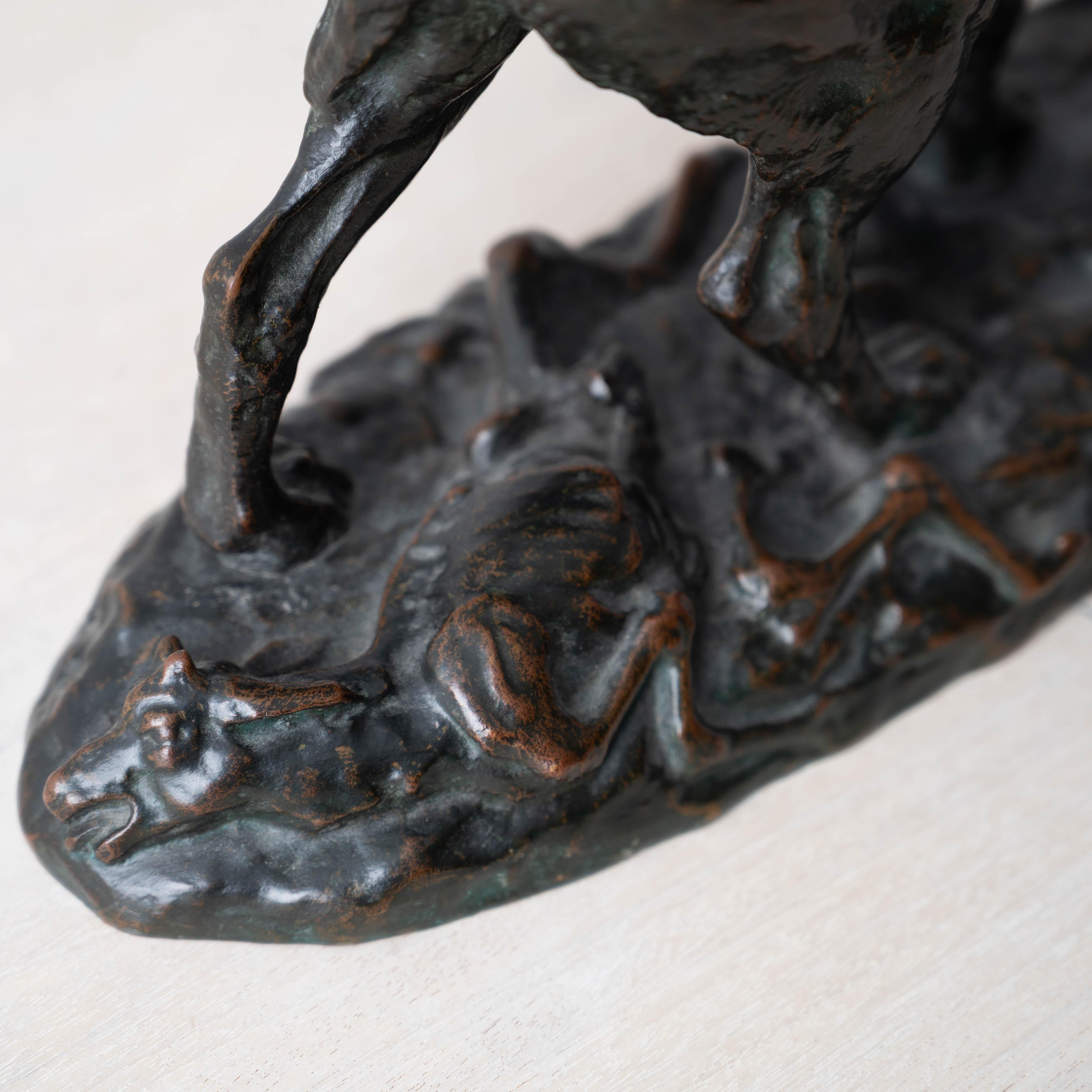 Antoine-Louis Barye - A Striding Wolf Bronze, 19th Century in vendita 3