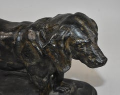 Antoine-Louis Barye Bronze Basset Hound Sculpture