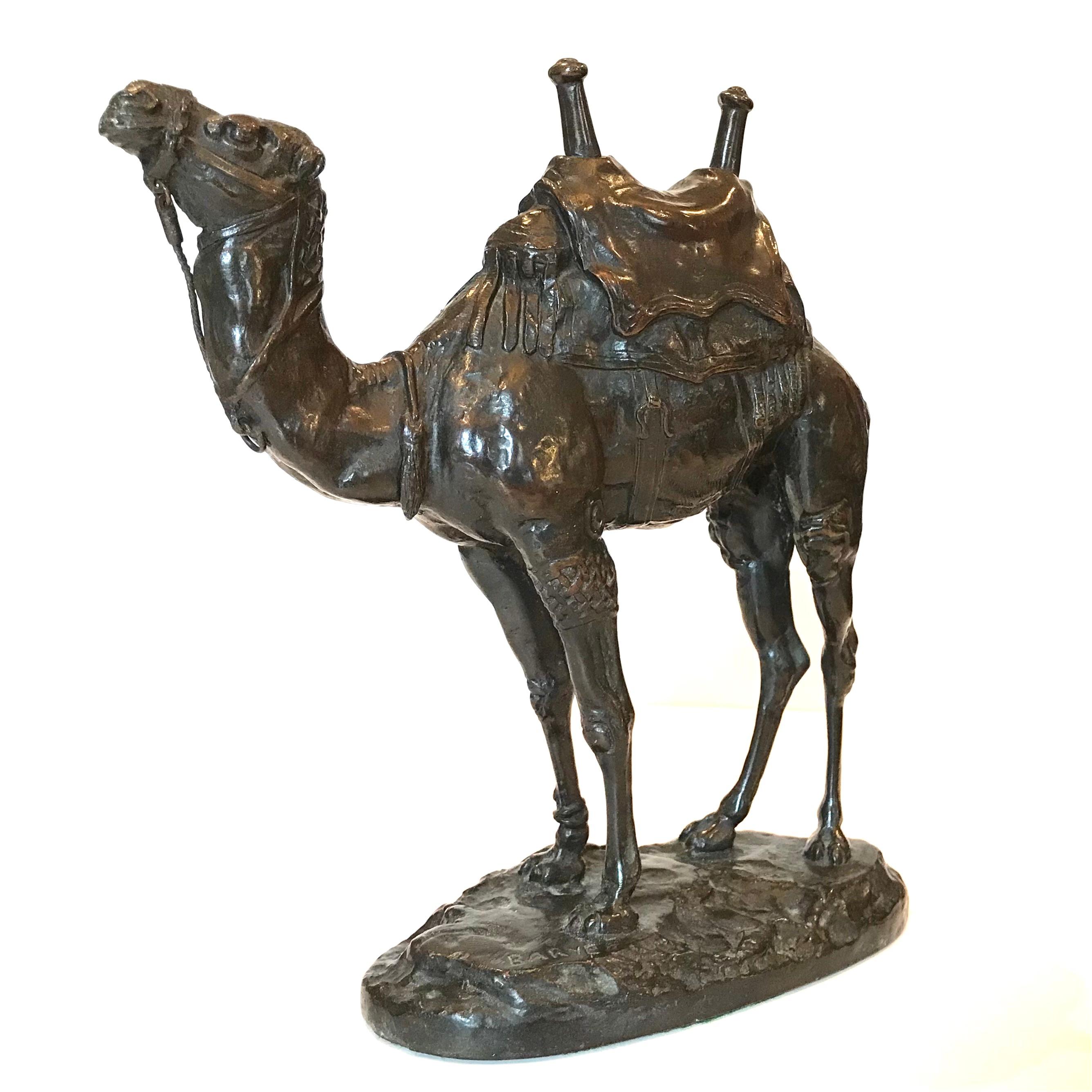 Antoine Louis Barye Bronze Dromadaire Harnaché D'Égypte Camel In Excellent Condition In Dallas, TX