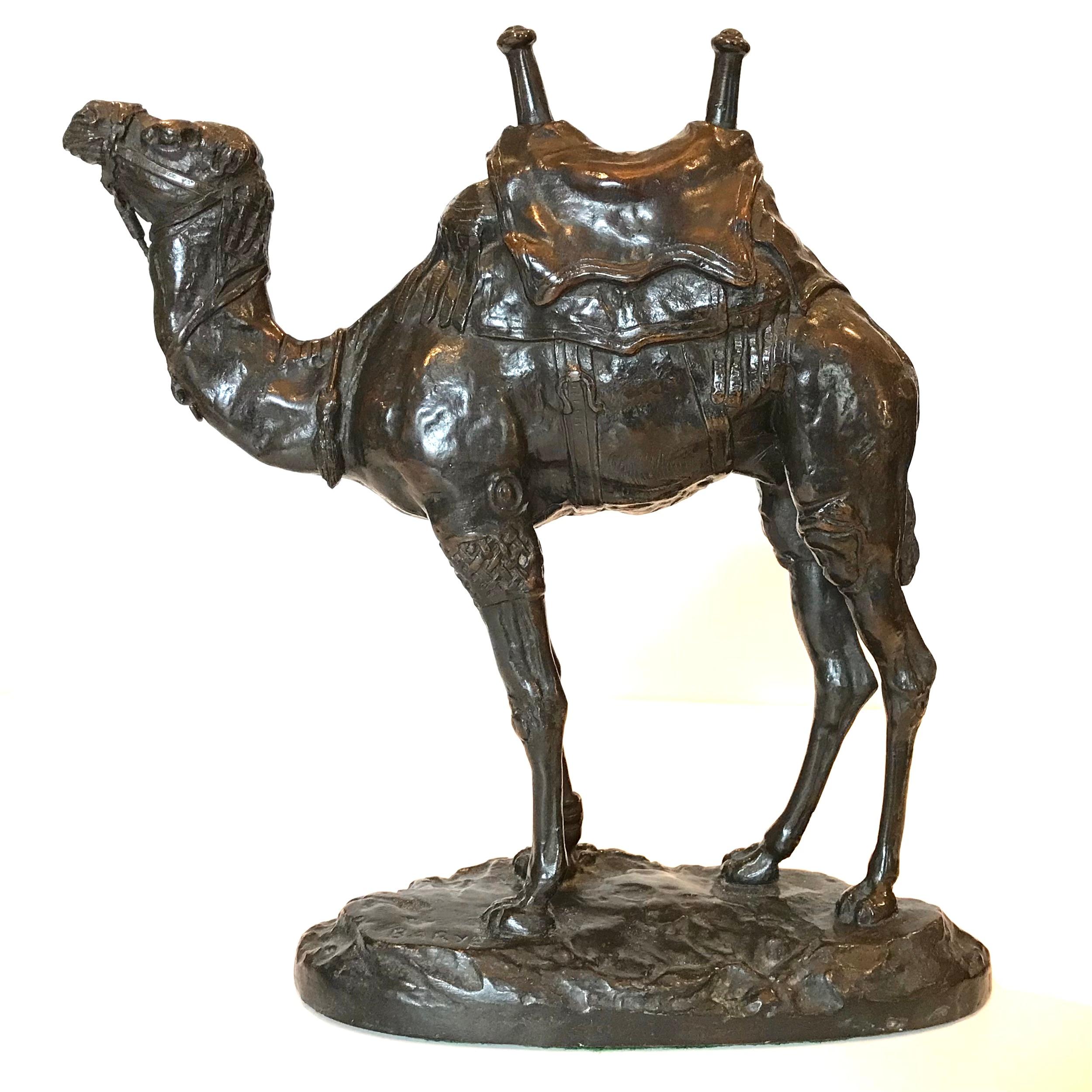 Late 19th Century Antoine Louis Barye Bronze Dromadaire Harnaché D'Égypte Camel