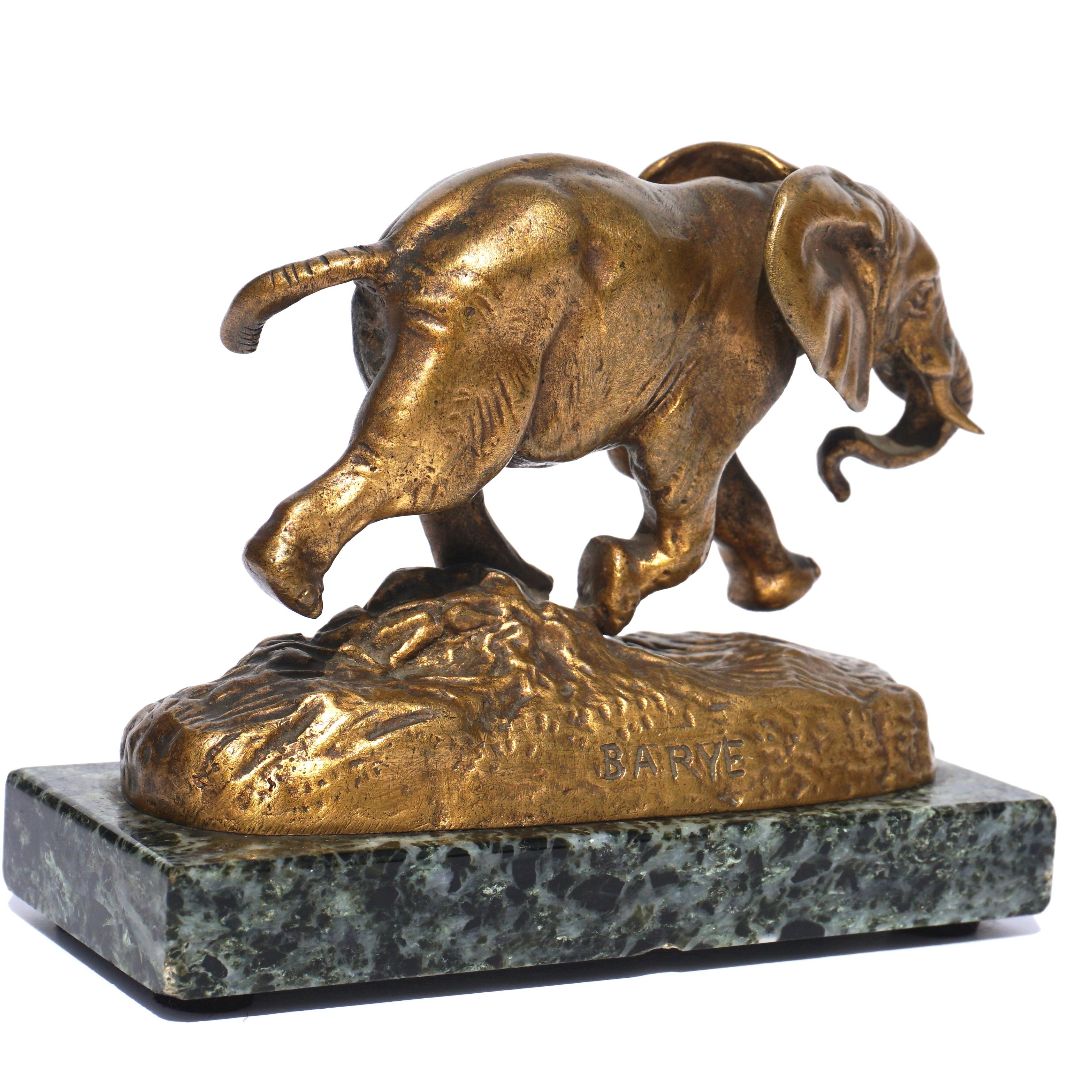 Beaux Arts Antoine-Louis Barye Bronze Elephant Du Senegal