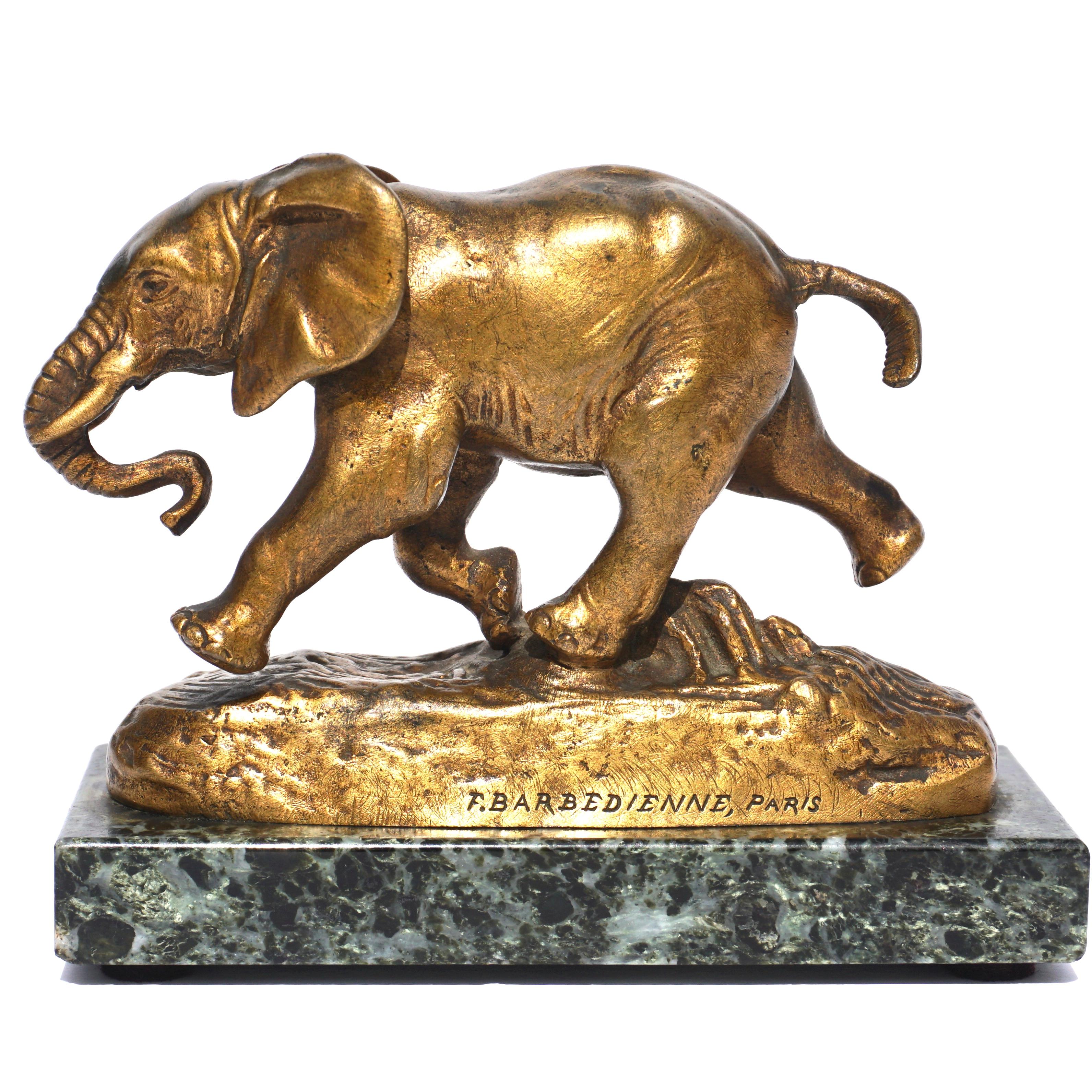 French Antoine-Louis Barye Bronze Elephant Du Senegal