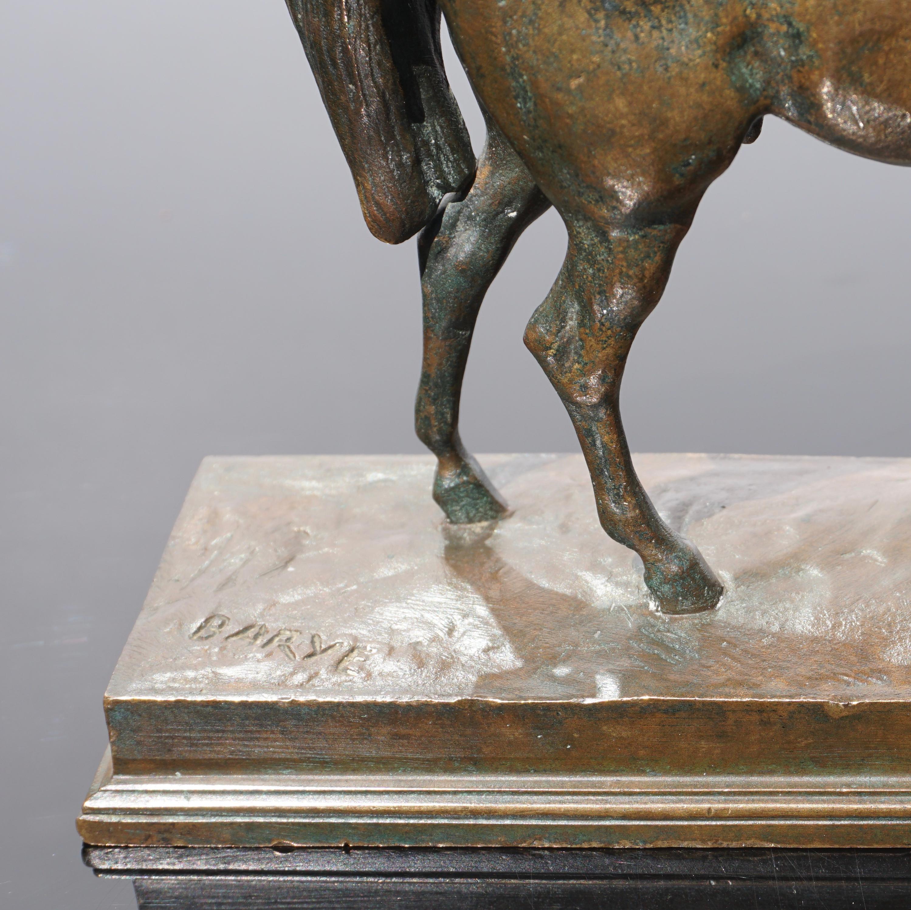 Late 19th Century Antoine Louis Barye Bronze “Half Blood, Cheval Demi-Sang” F. Barbedienne