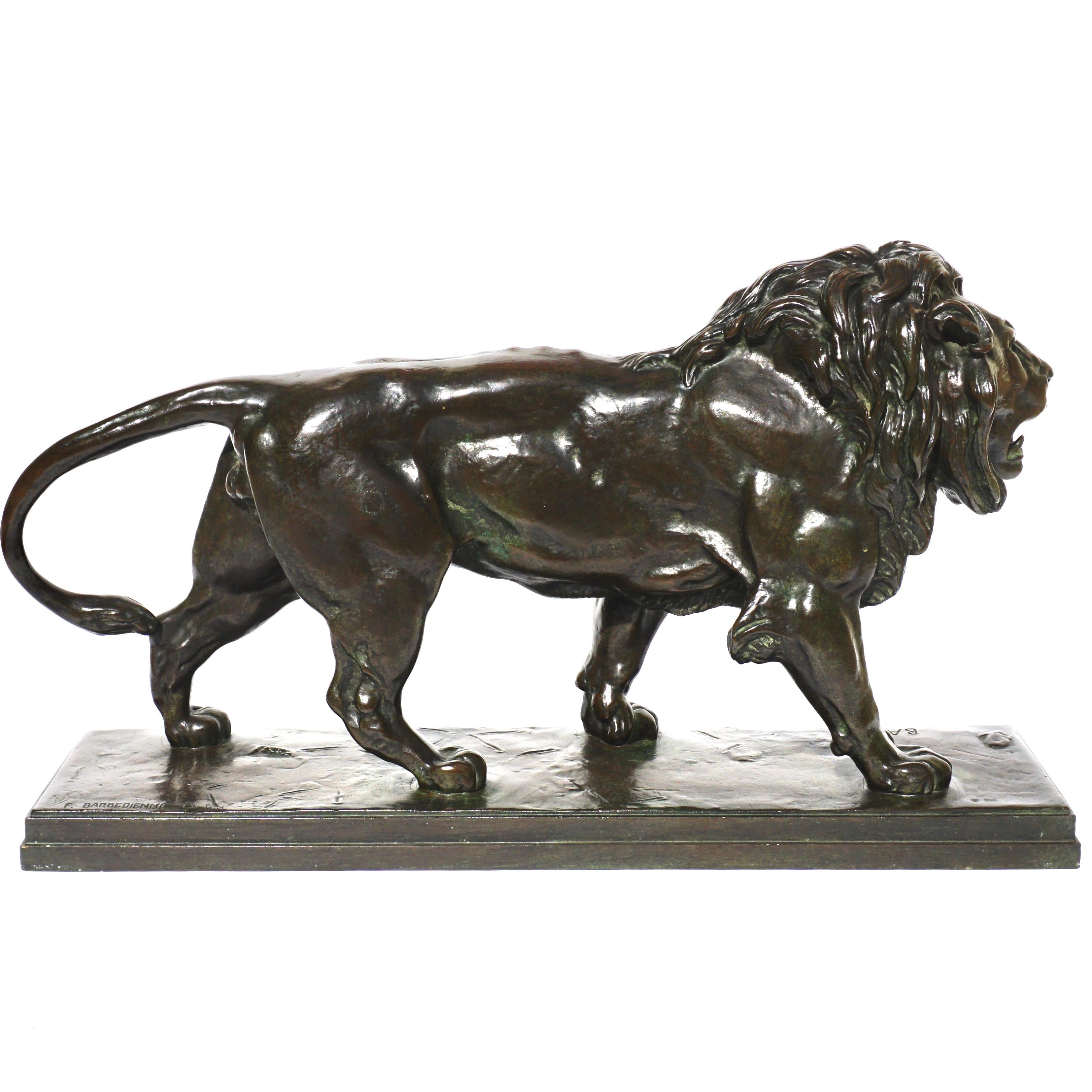 Antoine Louis Barye Bronze Striding Lion 1