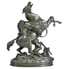 Antoine-Louis Barye Cheval Surpris Par Un Lion