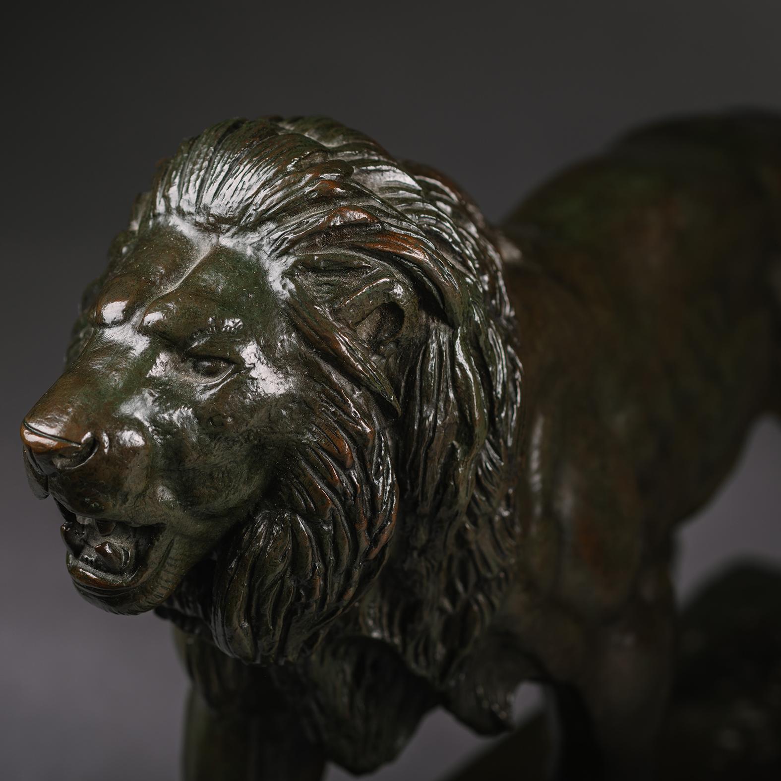 Antoine-Louis Barye (French, 1795-1875) 'Lion marchant' In Good Condition For Sale In Brighton, West Sussex