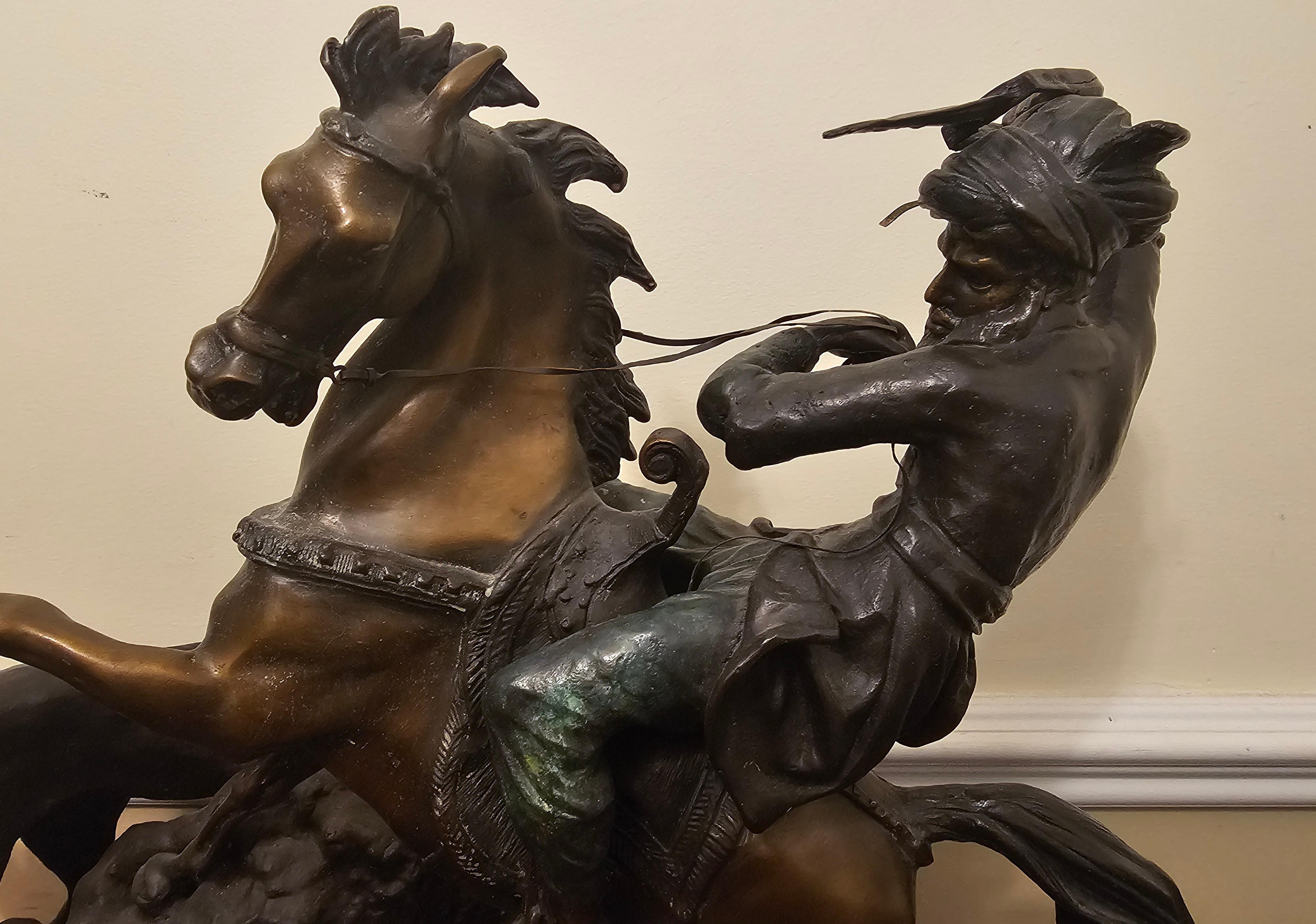 Antoine-Louis Barye (French 1796 - 1875), Cougar Attack, Recast Bronze on Marble For Sale 4