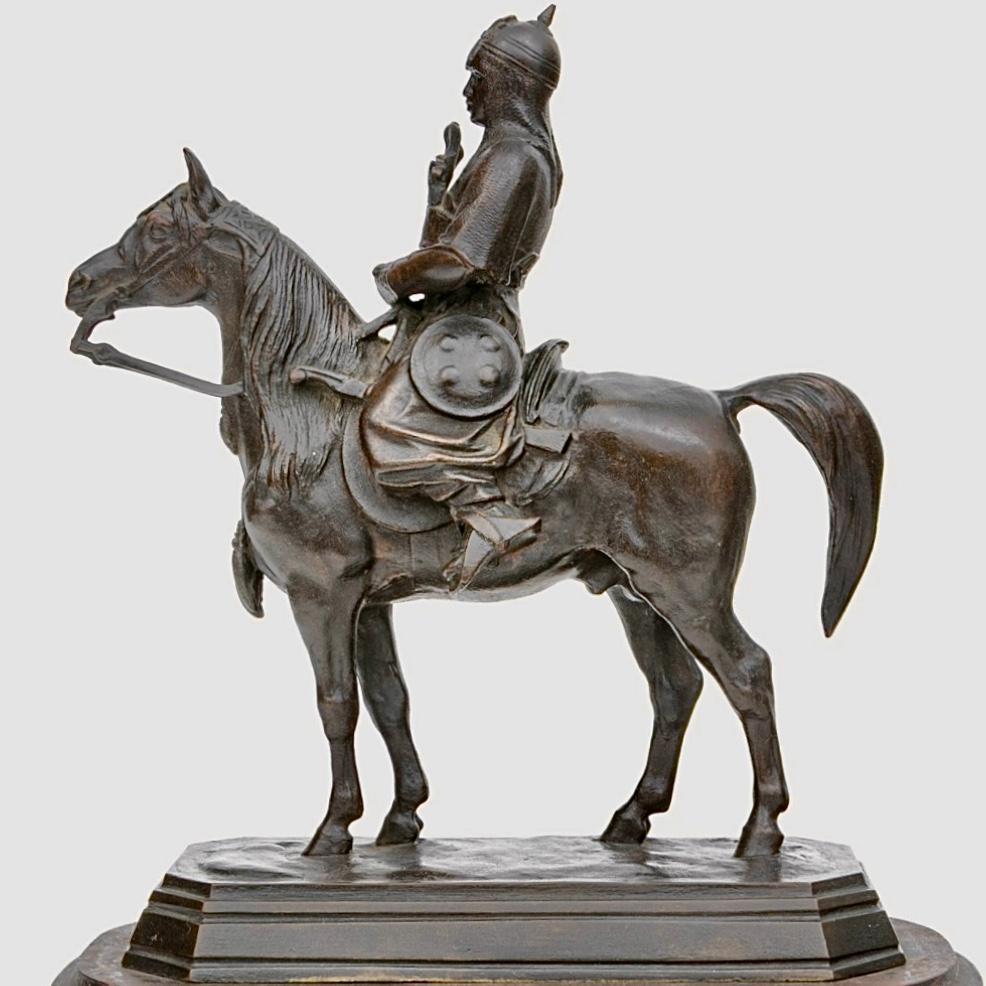 Antoine-Louis Barye (francese, 1796-1875) Guerrier du Caucase Figura in bronzo in vendita 1