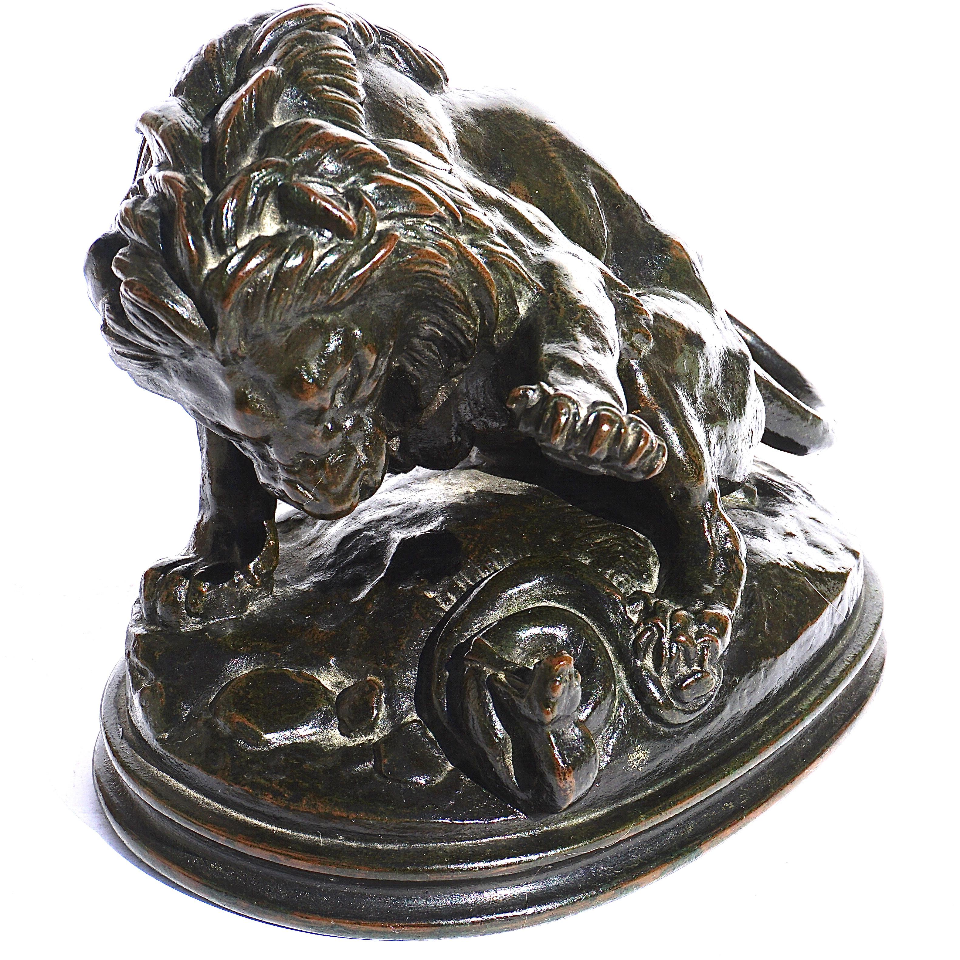 barye bronze lion