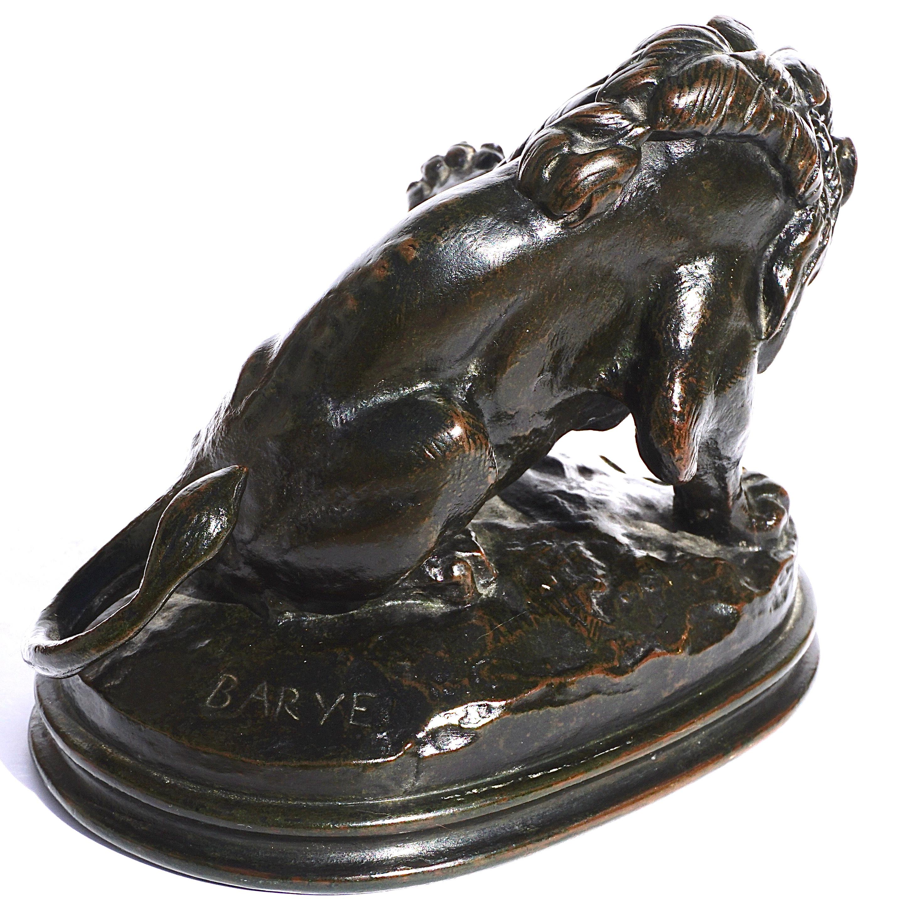 Beaux Arts Antoine Louis Barye Lion Au Serpent No. 3