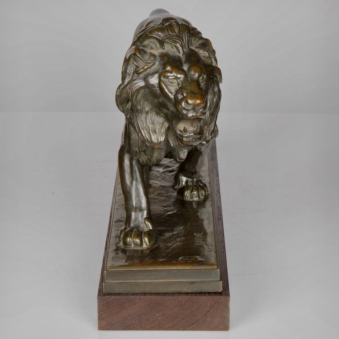 French Antoine Louis Barye Lion Qui marche 17 Inch