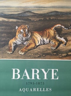 Poster originale francese d'epoca di Antoine-Louis Barye, Galerie Alfred Daber, 1956