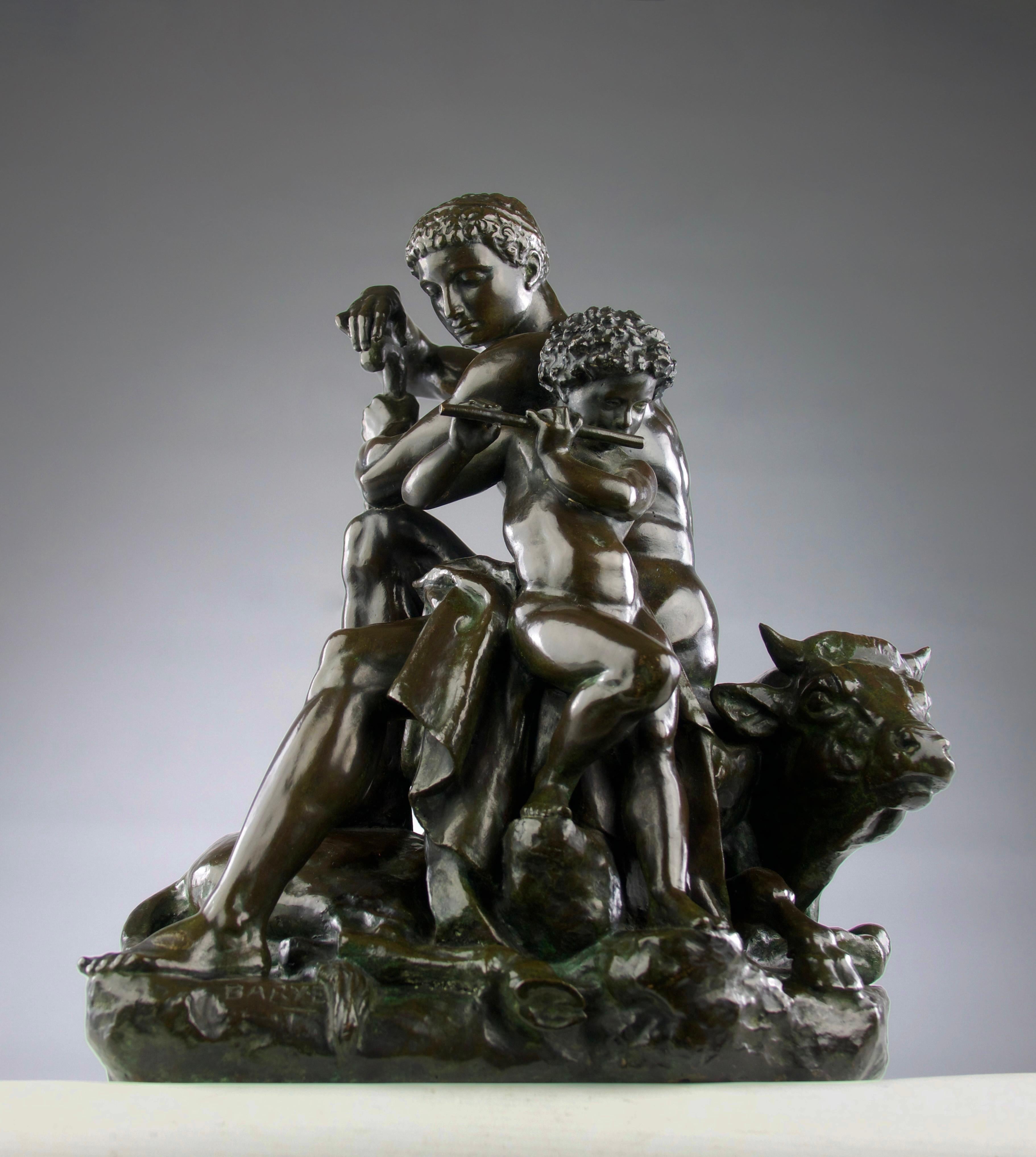 Romantique Antoine-Louis Barye, « Cape », bronze sculptural, Leblanc-Barbedienne Edition 1920 en vente