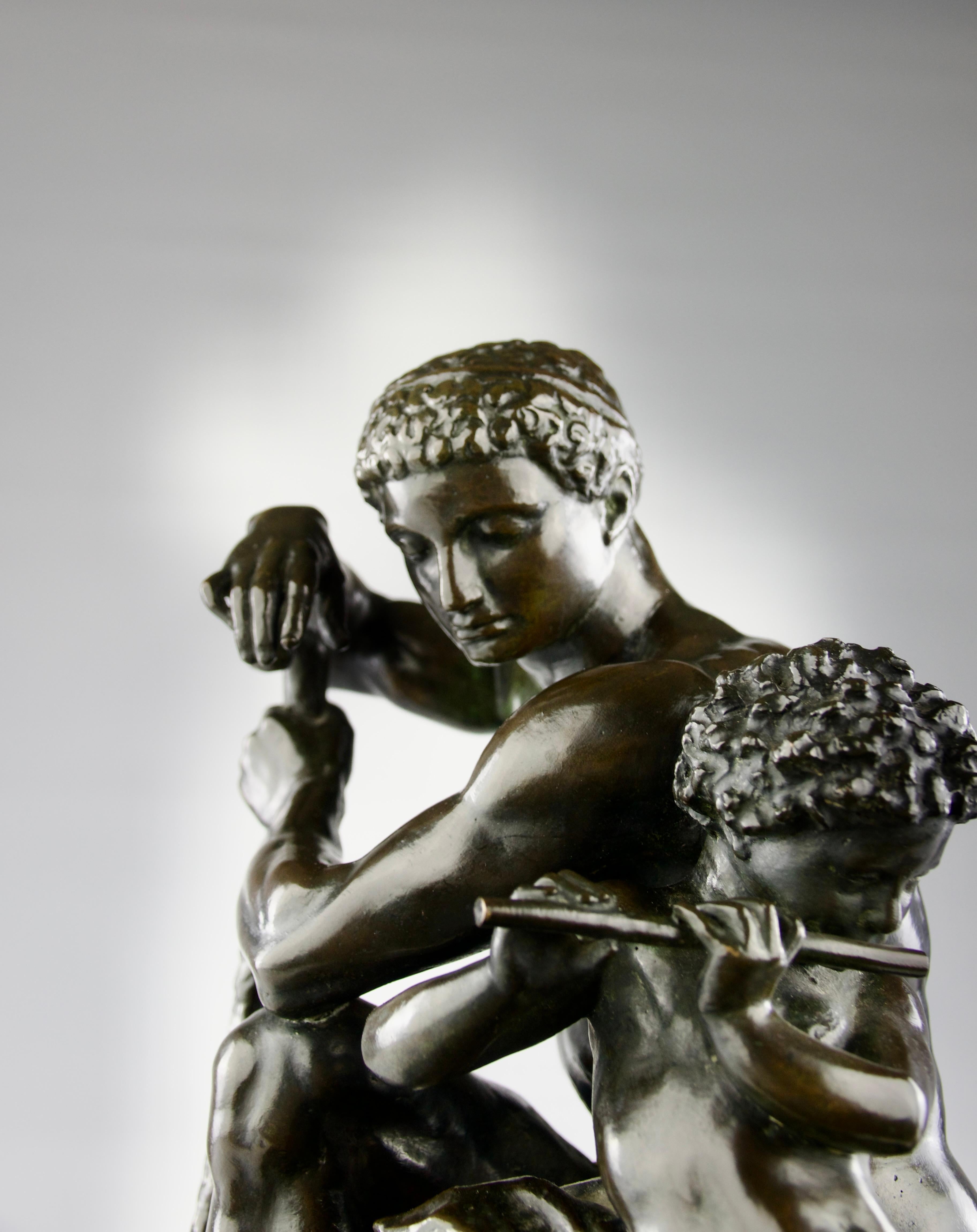 Patiné Antoine-Louis Barye, « Cape », bronze sculptural, Leblanc-Barbedienne Edition 1920 en vente