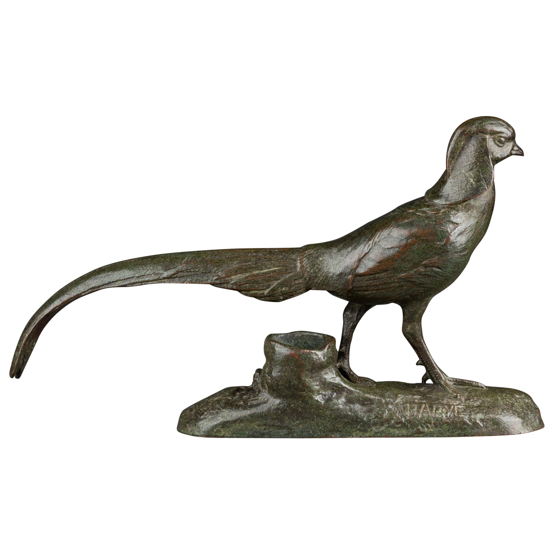 Antoine Louis BARYE : "Pheasant", Patinated bronze sculpture C. in vendita