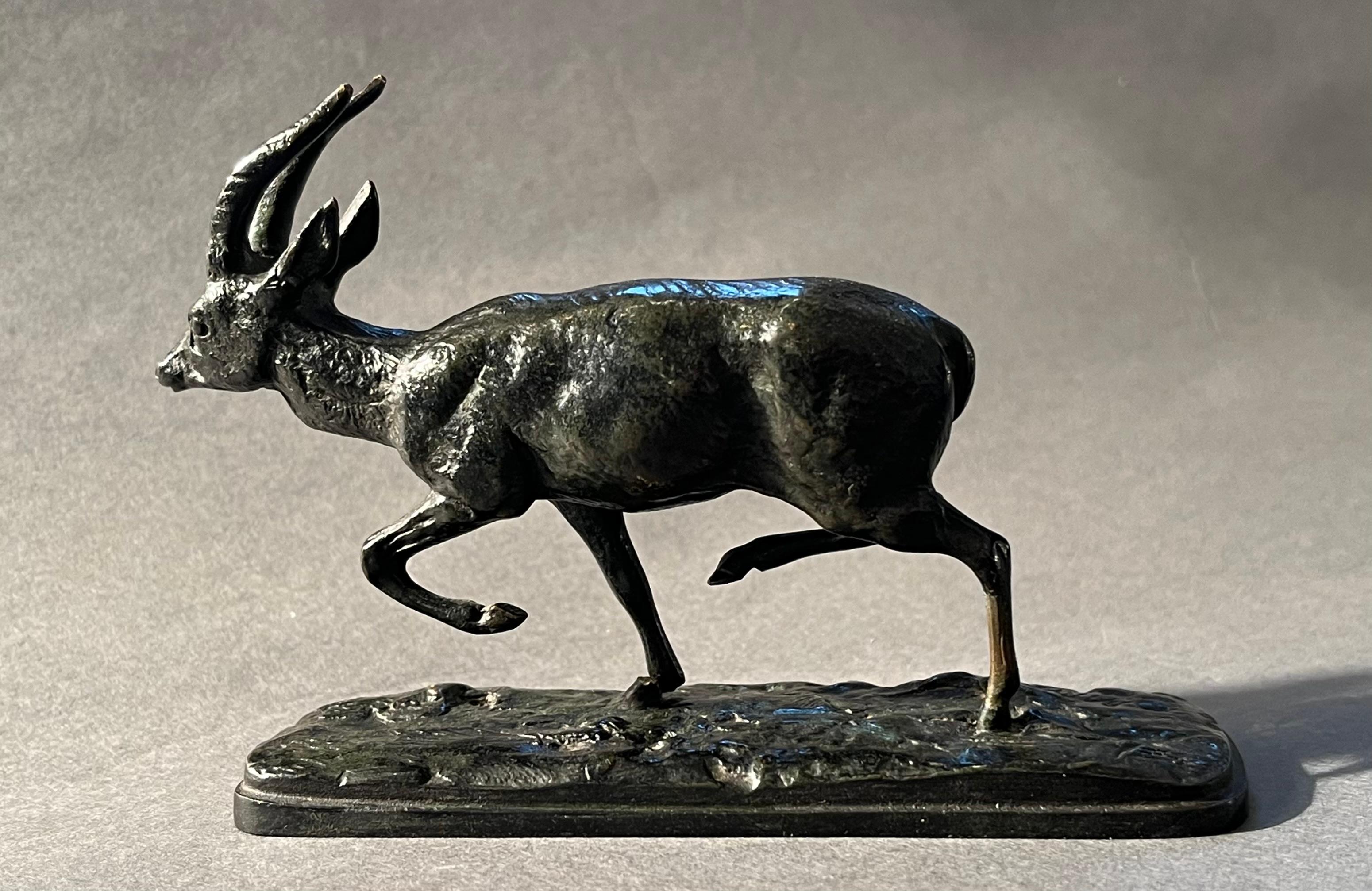 Altro Antoine-Louis Barye: (piccola) gazzella, scultura in bronzo patinato, inedito in vendita