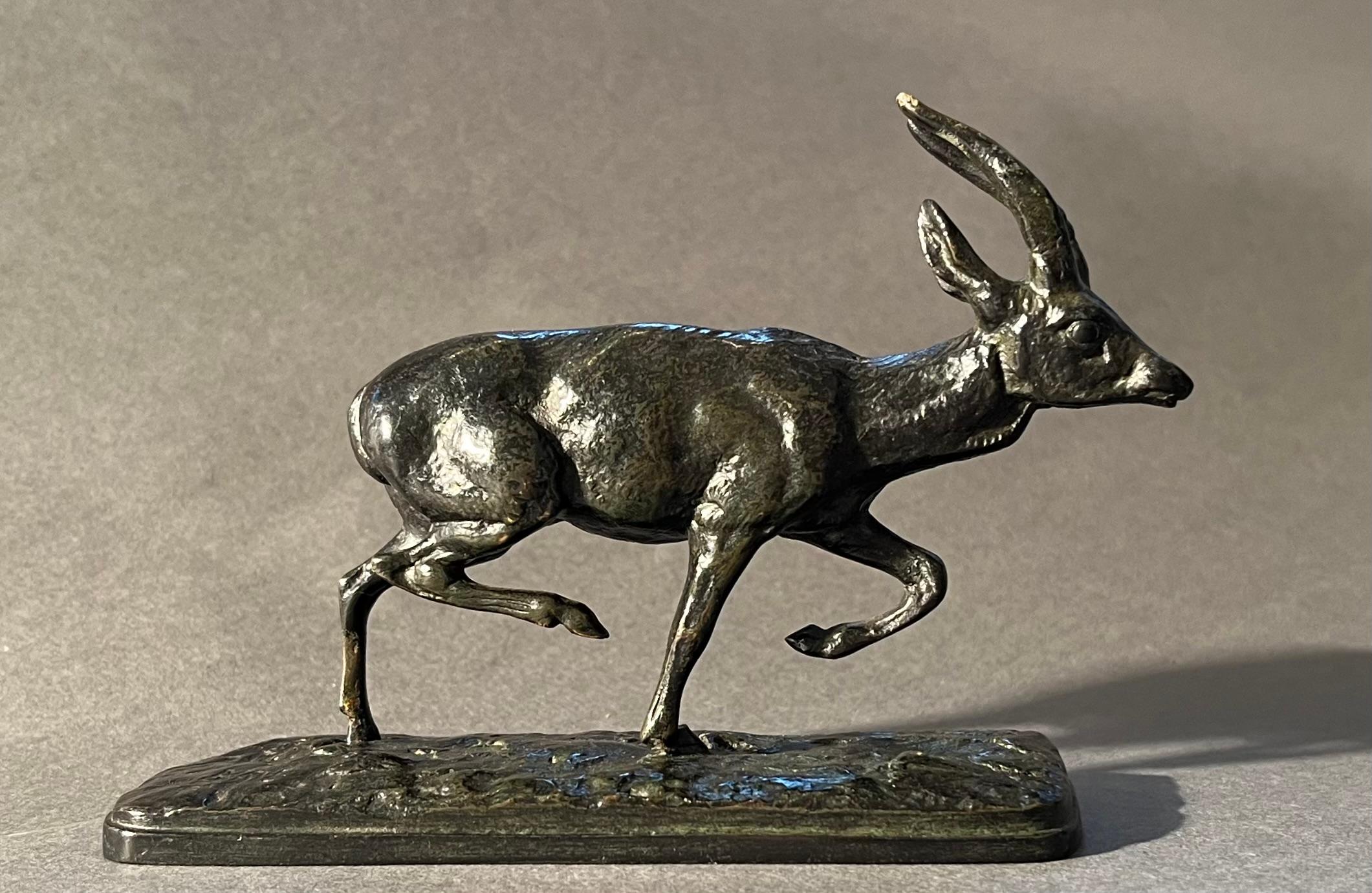 Francese Antoine-Louis Barye: (piccola) gazzella, scultura in bronzo patinato, inedito in vendita