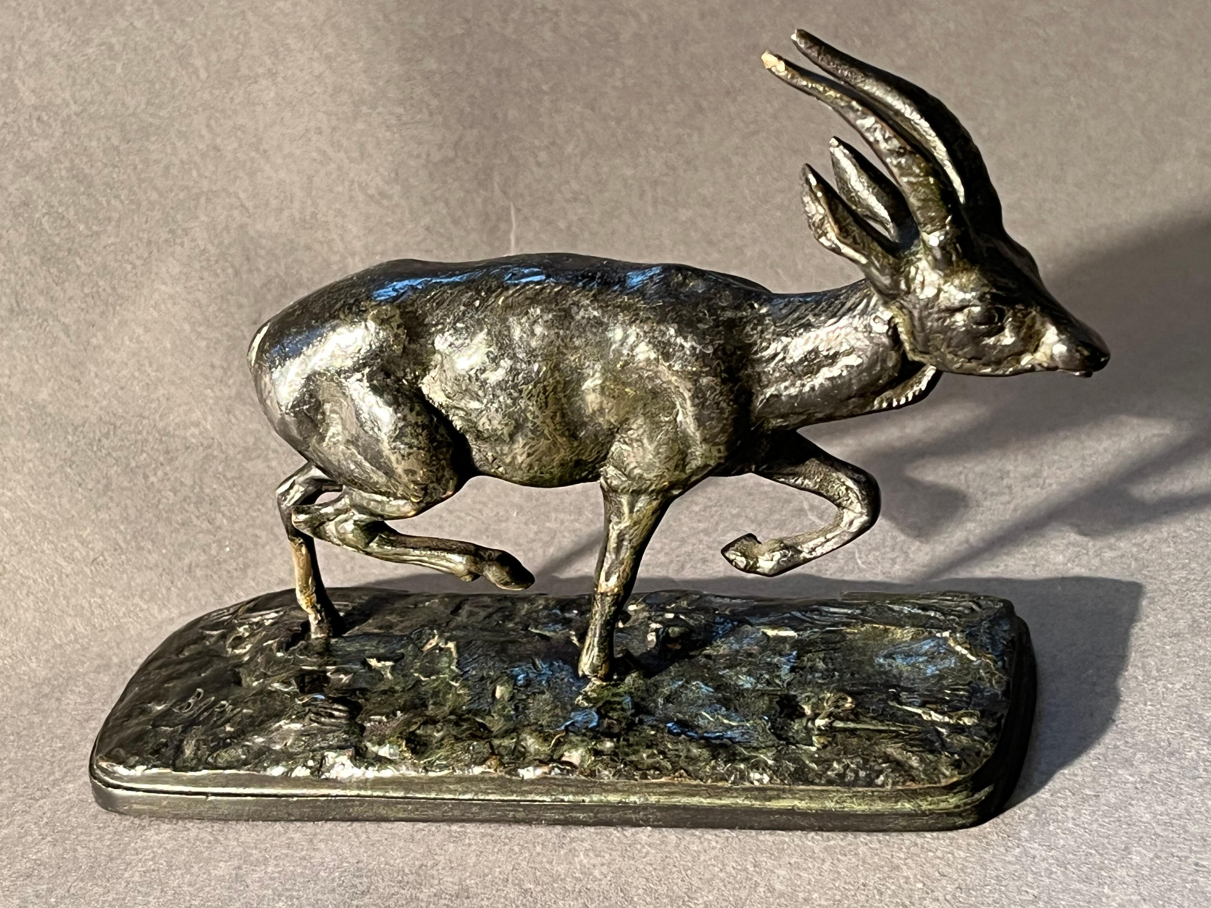 Patinato Antoine-Louis Barye: (piccola) gazzella, scultura in bronzo patinato, inedito in vendita