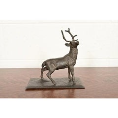 Sculpture en bronze sur cuivre de style Antoine-Louis Barye Art déco français