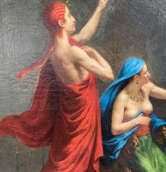 The Apparition - Large, Fine 1884 French Oil Painting - MAKE OFFER