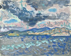 Seascape - Original Tempera Painting by Antoine Mayo - 1970s