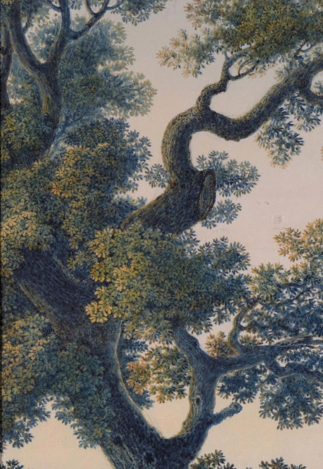 Blick auf die Umgebung von Saint-Cloud von Meudon bei Paris in Frankreich (Grau), Figurative Painting, von Antoine Melling