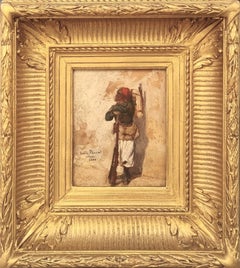 PASCAL Tableau orientaliste français du 19e siècle Soldat zouave Algérie Armée française
