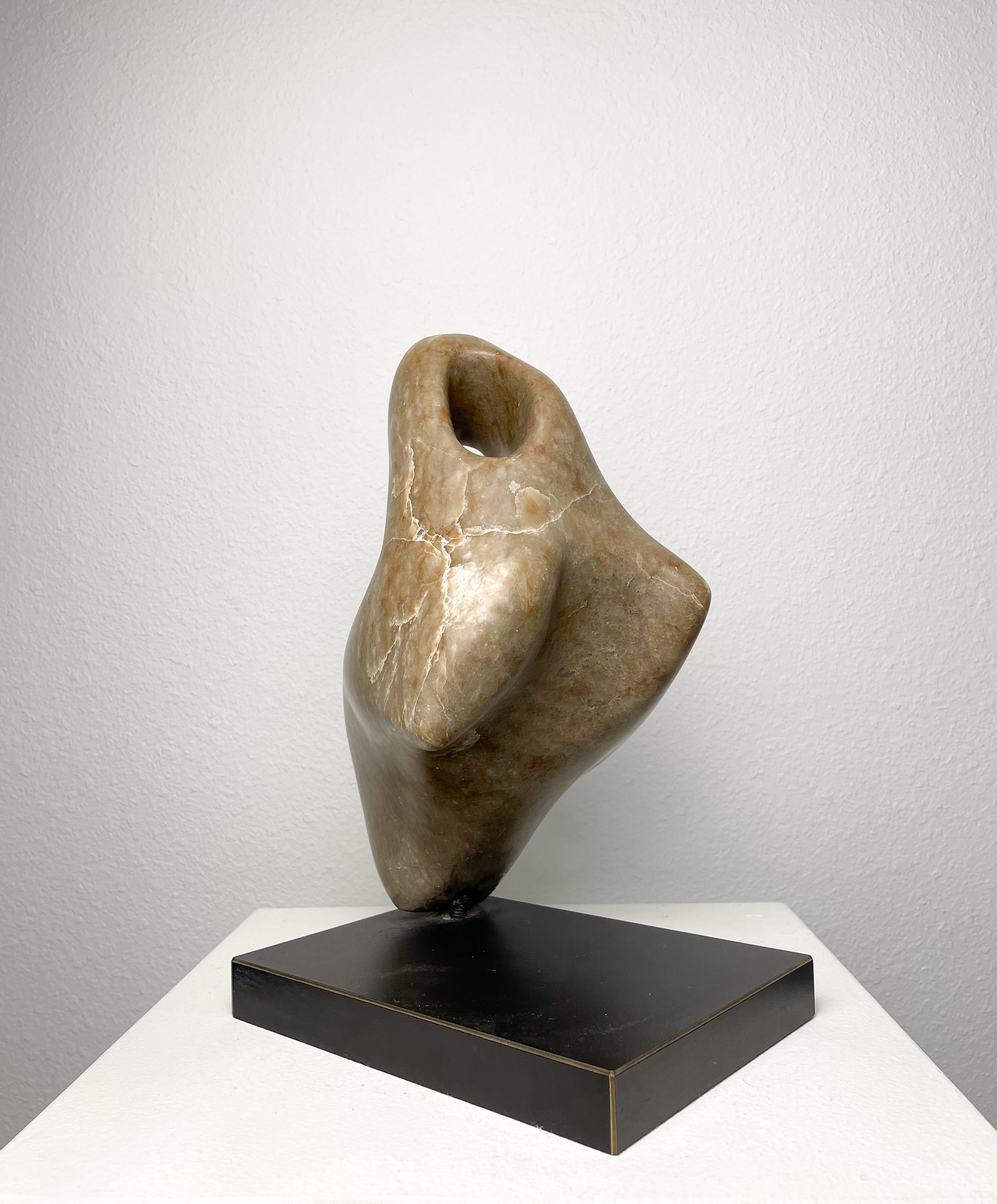 Hand-Carved Antoine Poncet Marble Sculpture, 1970  For Sale