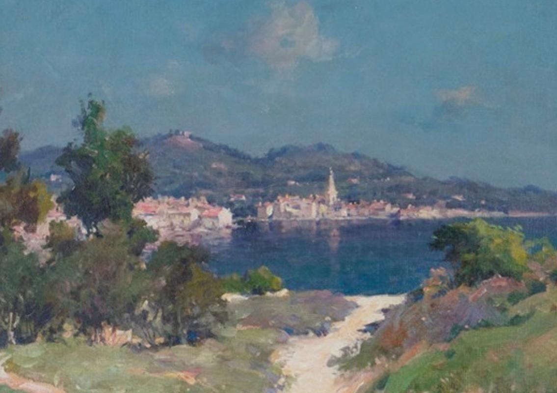 Ansicht der Stadt Martigues, Frankreich – Ölgemälde des französischen Impressionismus, 1918 im Angebot 1