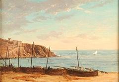 Spiaggia e porto di Banyuls sul Mar Mediterraneo francese