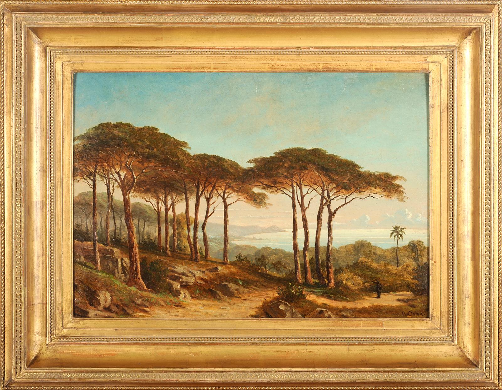 Antoine Ponthus-Cinier  Landscape Painting – Maritime Kiefern im Mittelmeerraum