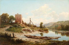 The Ferry boat at Neuville sur Ain near Lyon in France