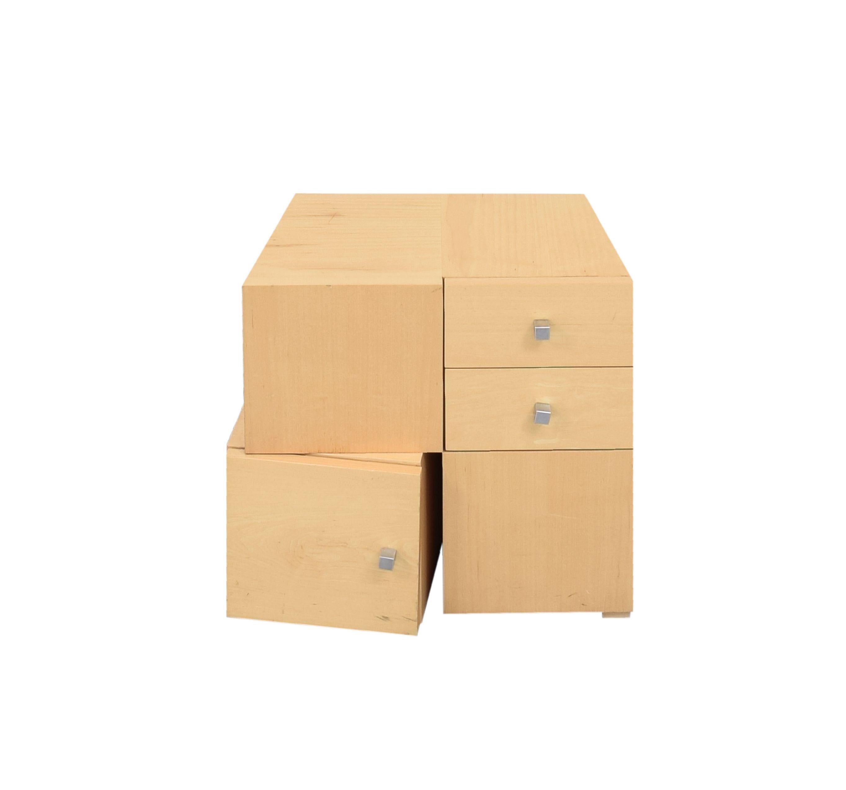 American Antoine Proulx Maple Postmodern ET-30 & ET-31 End Tables Nightstands with Drawer