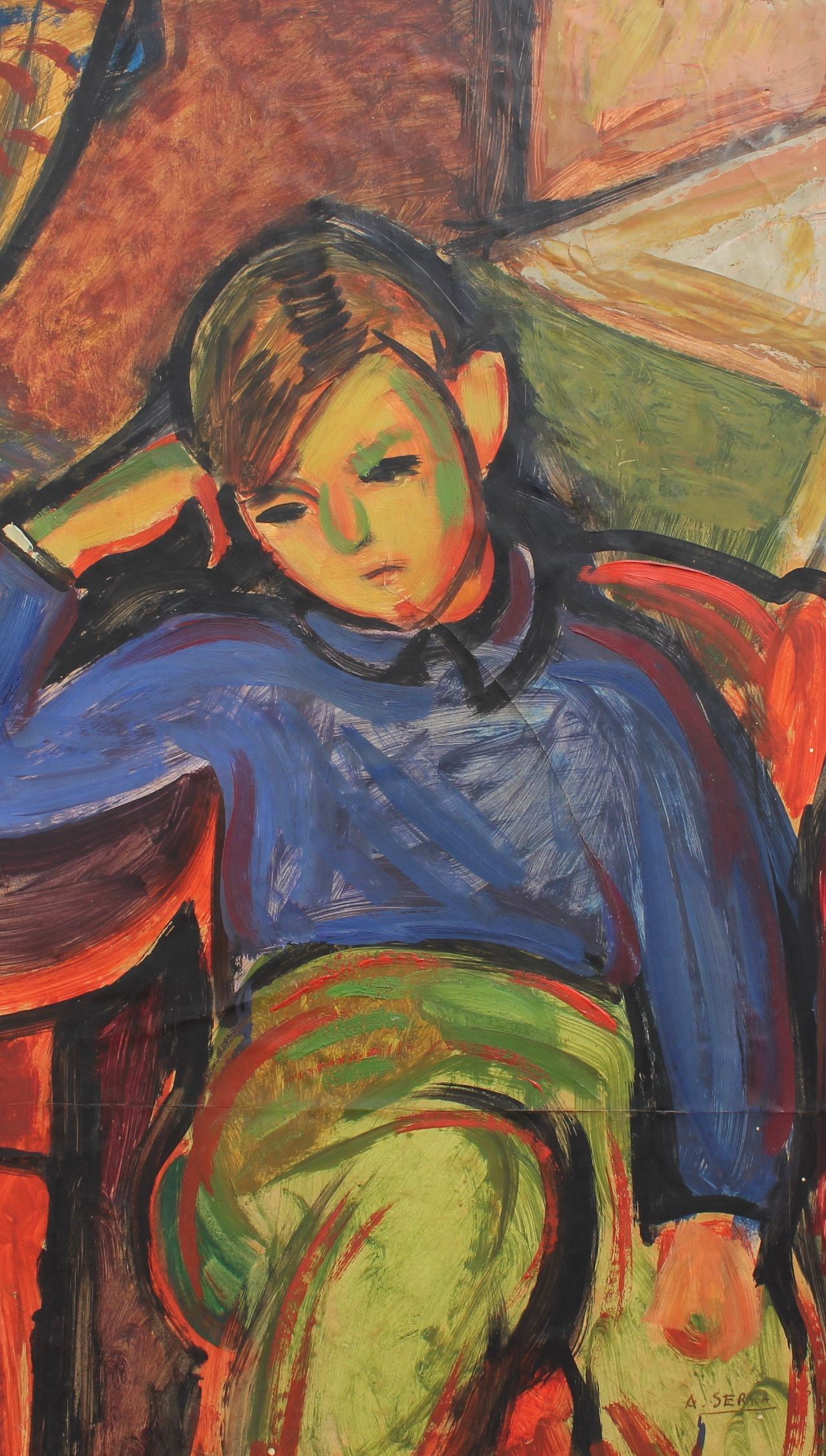 Antoine Serra Portrait Painting - Portrait of a Boy
