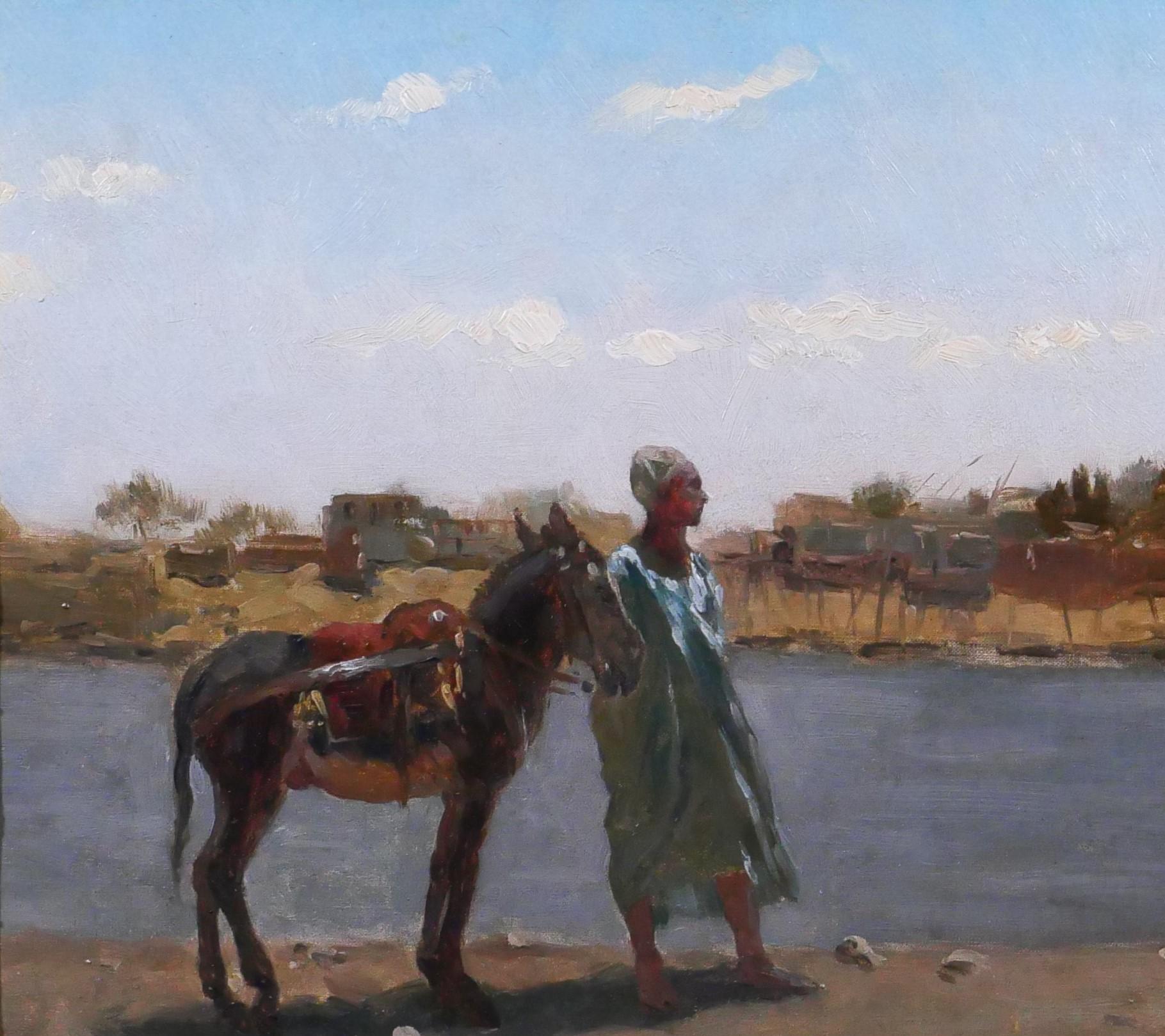 Orientalism, landscape with man and donkey For Sale 2