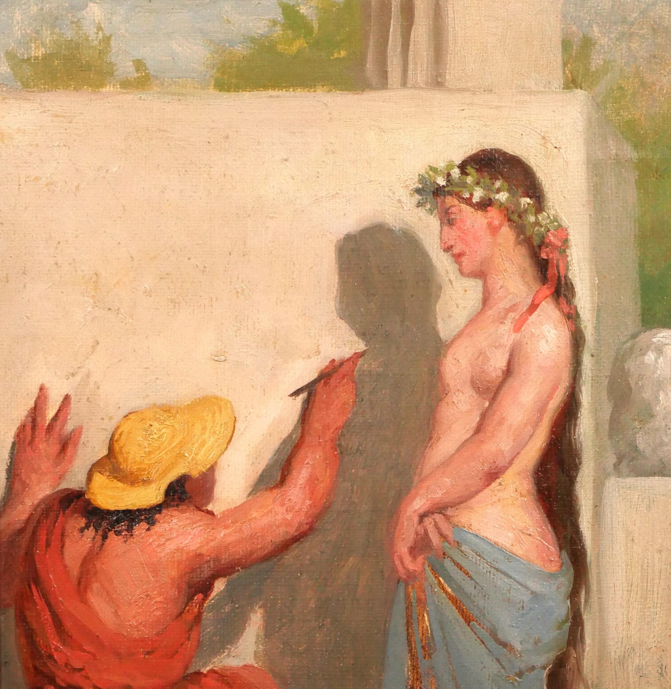 La invención del dibujo - Painting Romántico de Antoine Van Hammée